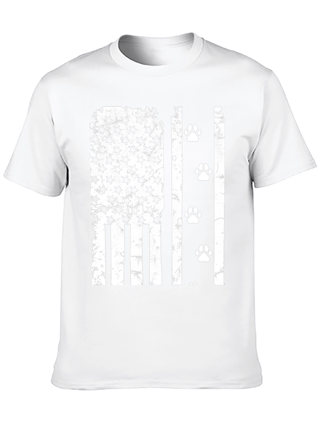 Distressed American Flag Paw Print T-Shirt