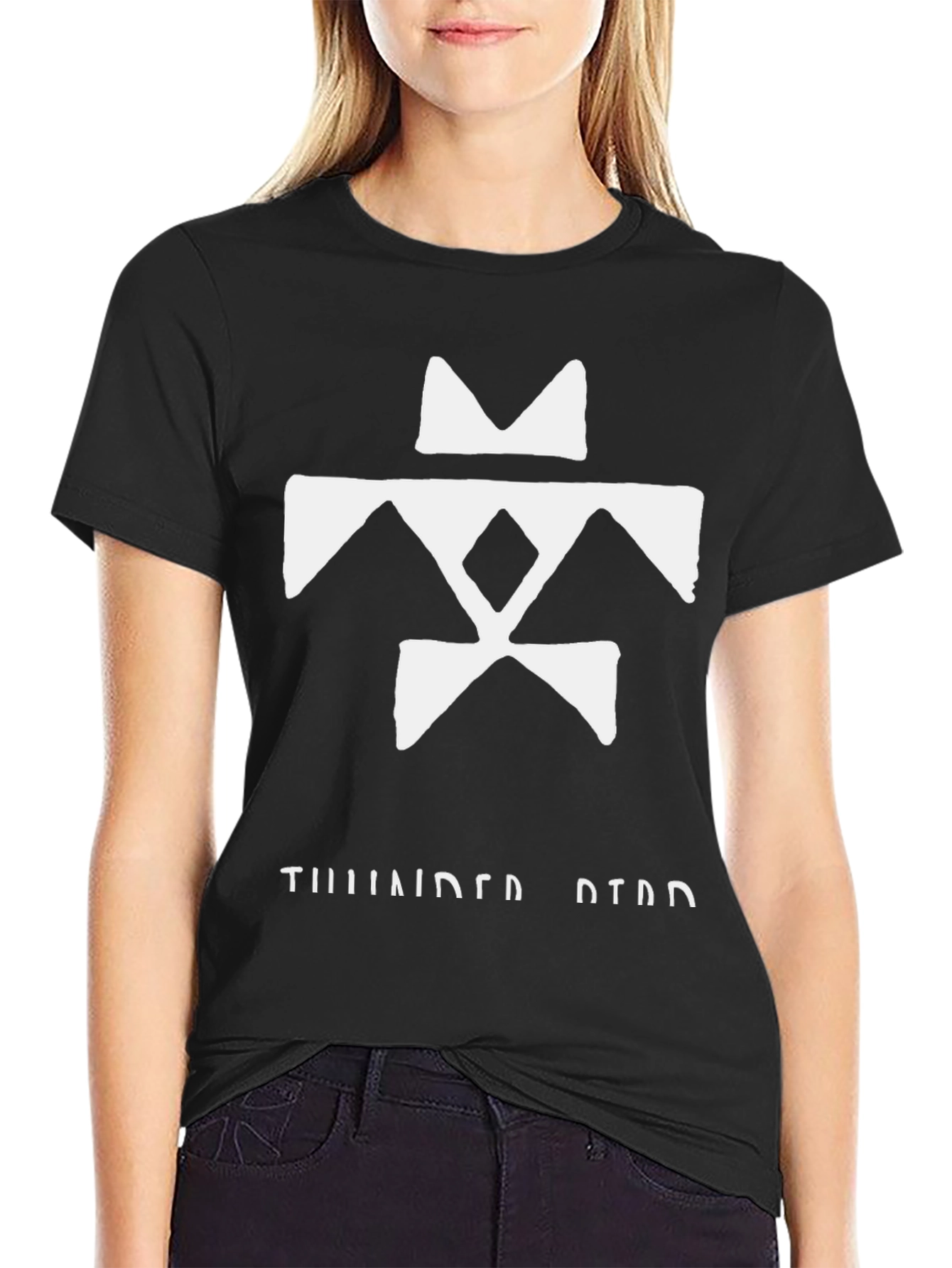 Thunderbird Black T-Shirt with White Graphic