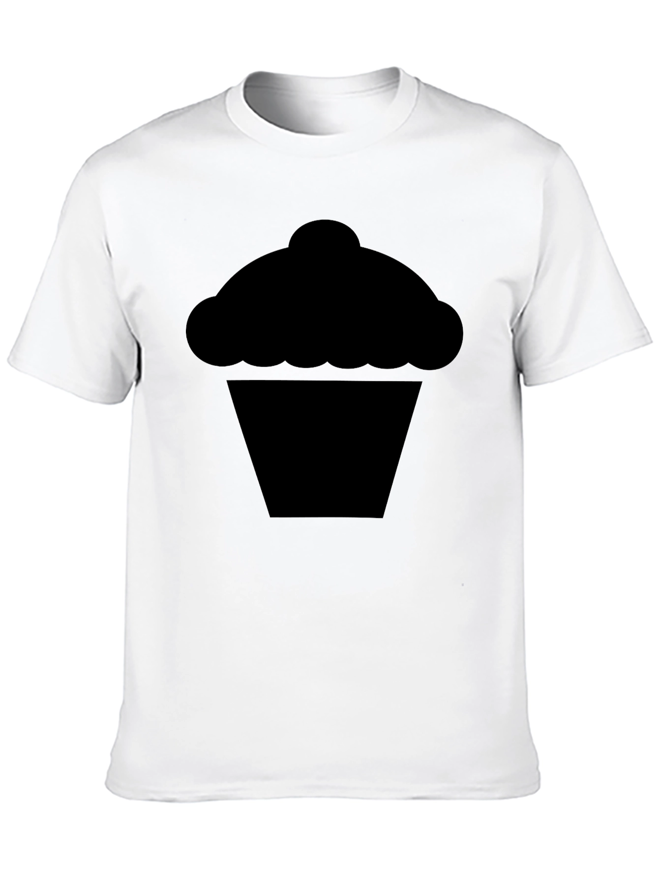 Cupcake Graphic Tee - Solid Black Cotton Comfort