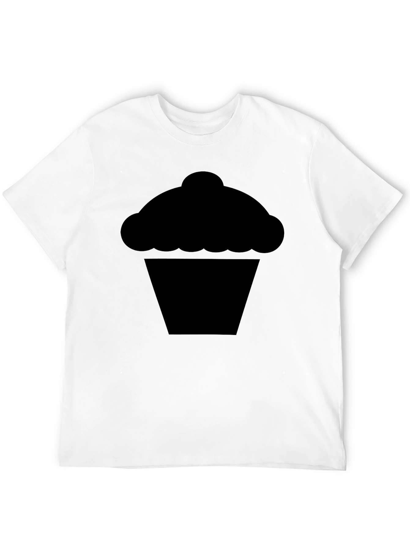 Cupcake Graphic Tee - Solid Black Cotton Comfort