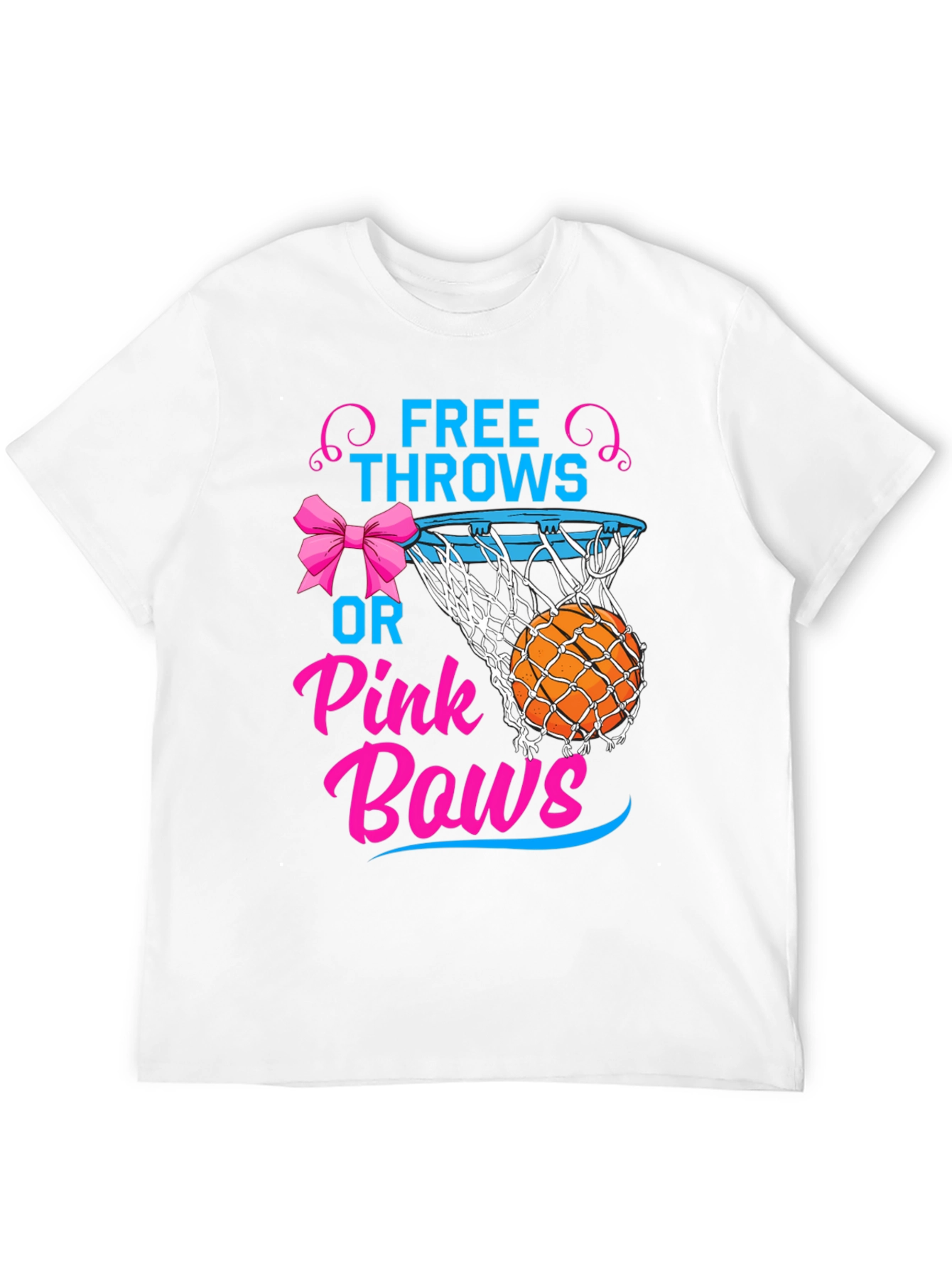 Free Throws or Pink Bows Gender Reveal T-Shirt