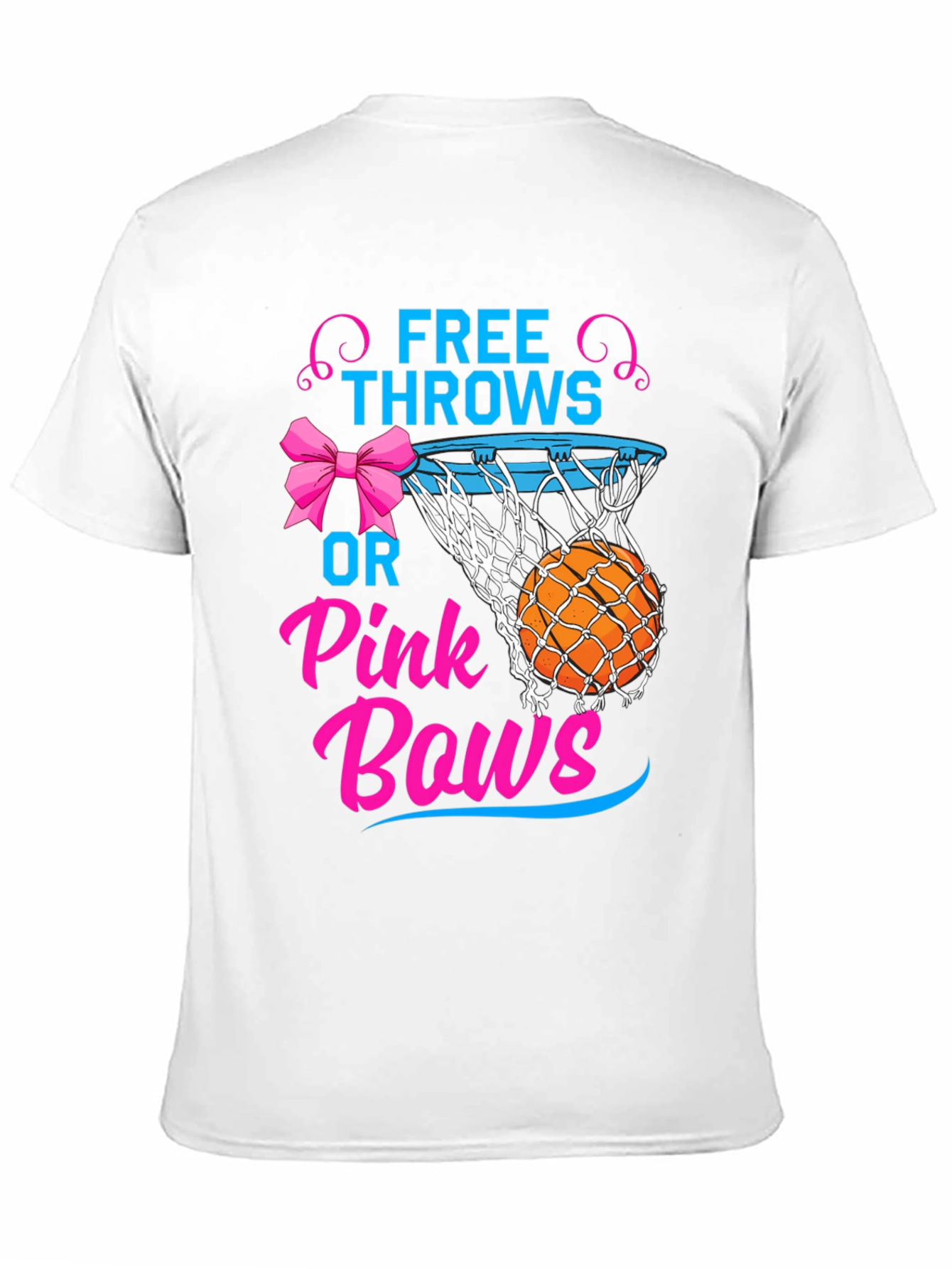 Free Throws or Pink Bows Gender Reveal T-Shirt