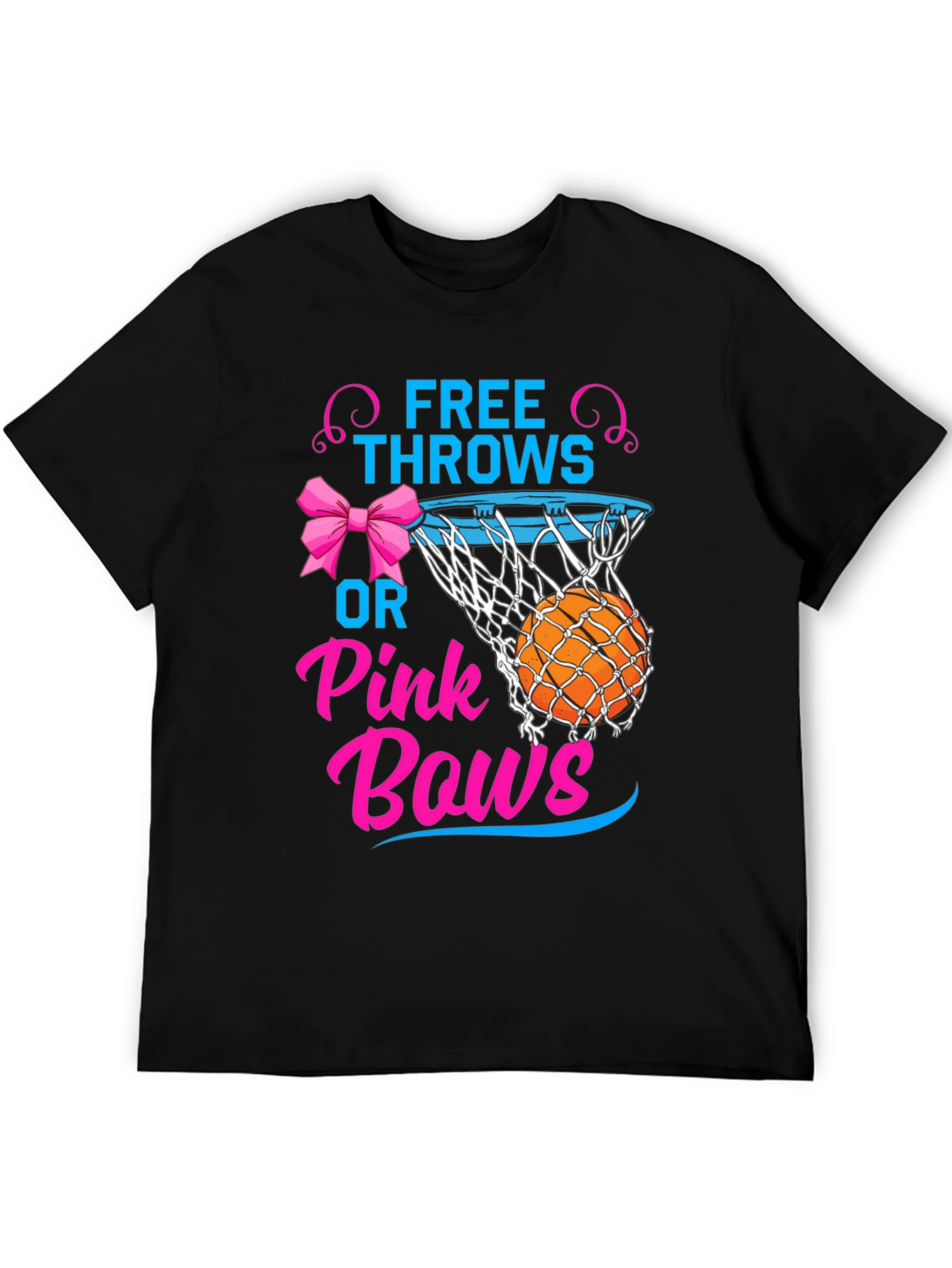 Free Throws or Pink Bows Gender Reveal T-Shirt