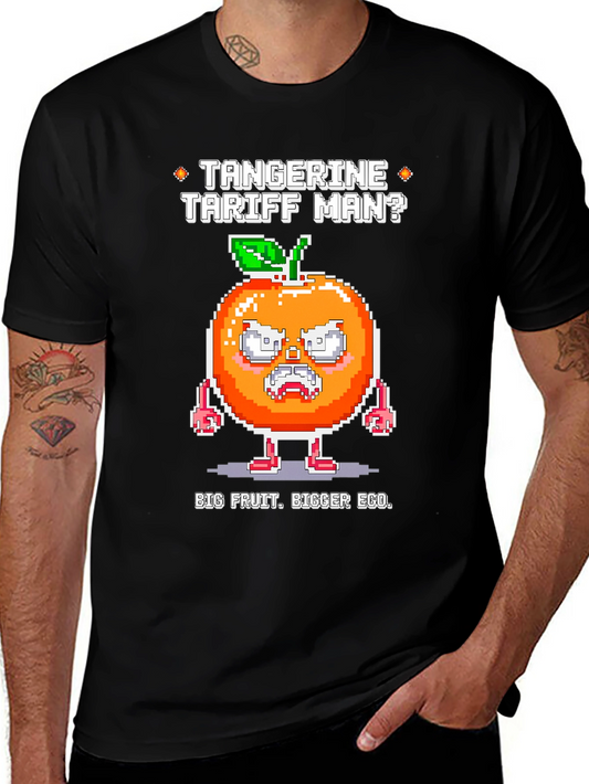 Tangerine Tariff Man Graphic Tee - Big Fruit Bigger Ego!