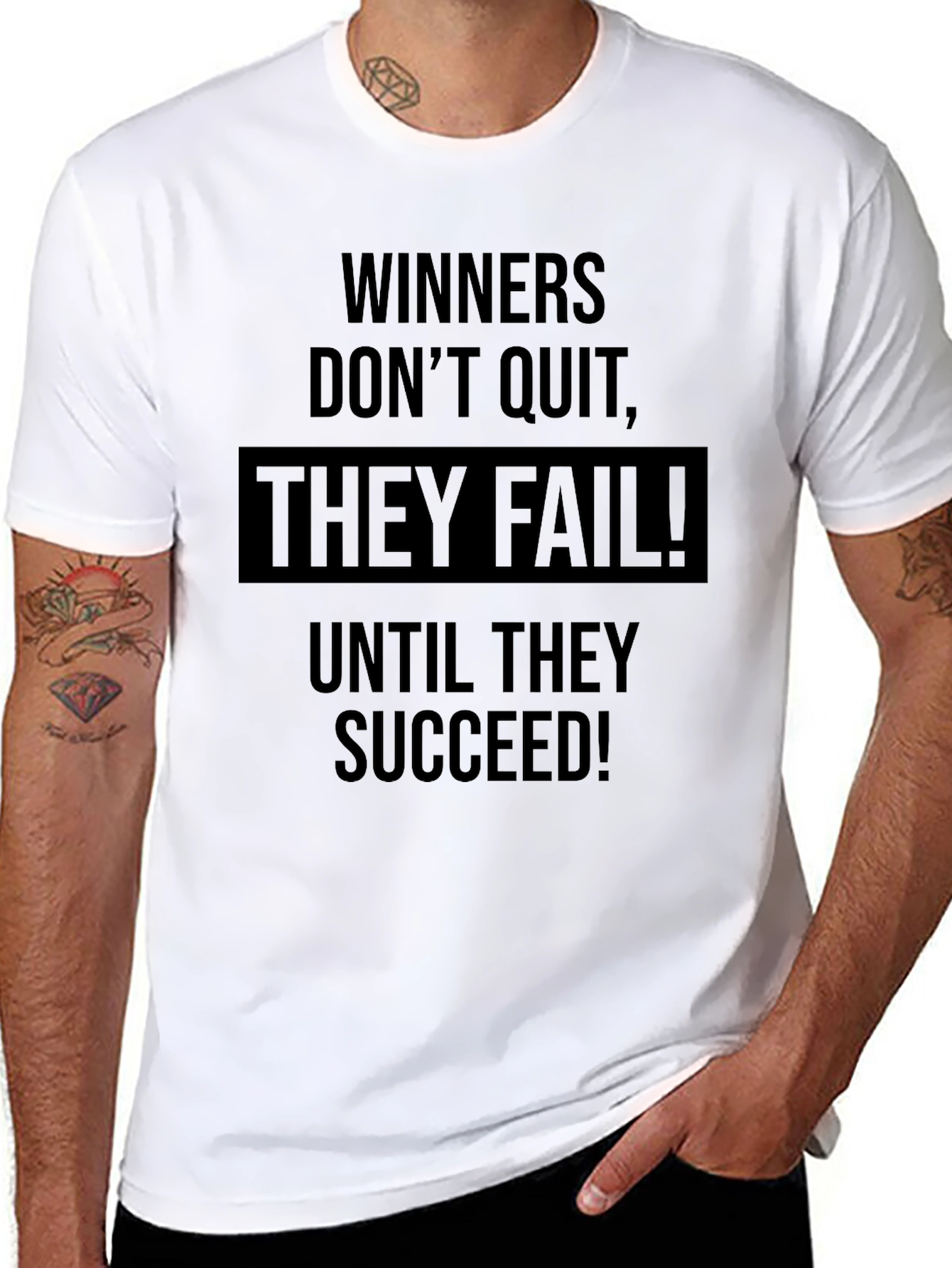 Winners Dont Quit T-Shirt - Motivational Black Tee