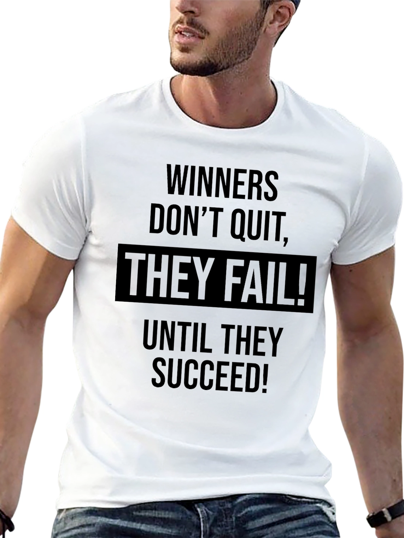 Winners Dont Quit T-Shirt - Motivational Black Tee