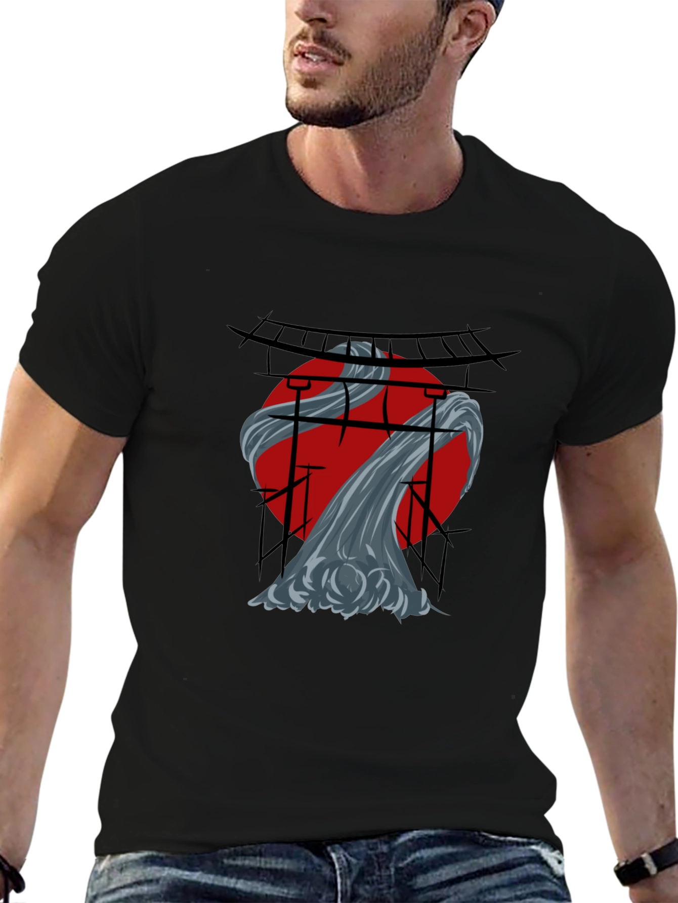 Japanese Art Graphic T-Shirt - Black