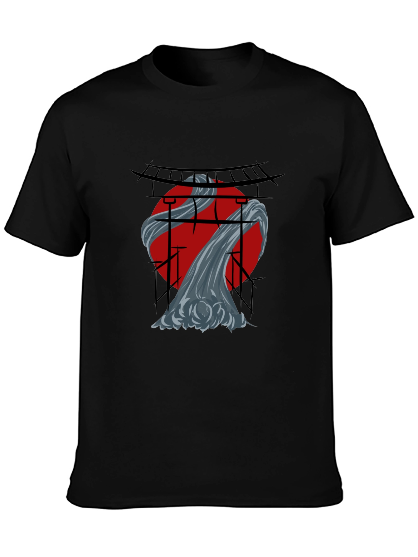 Japanese Art Graphic T-Shirt - Black