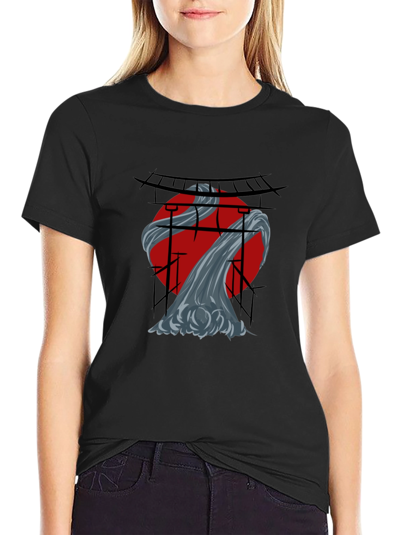 Japanese Art Graphic T-Shirt - Black