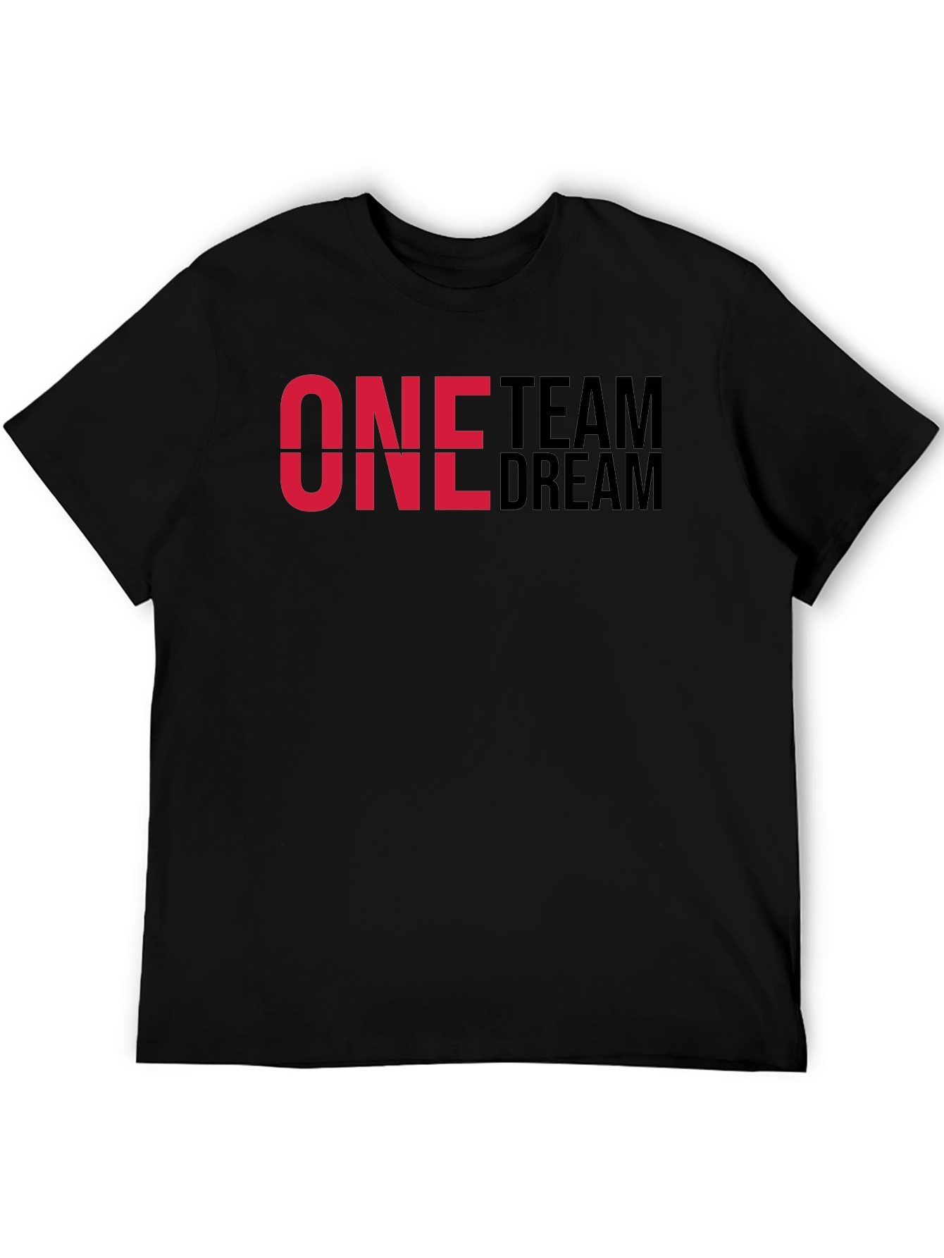 One Team Dream Graphic T-Shirt - Black Cotton Blend
