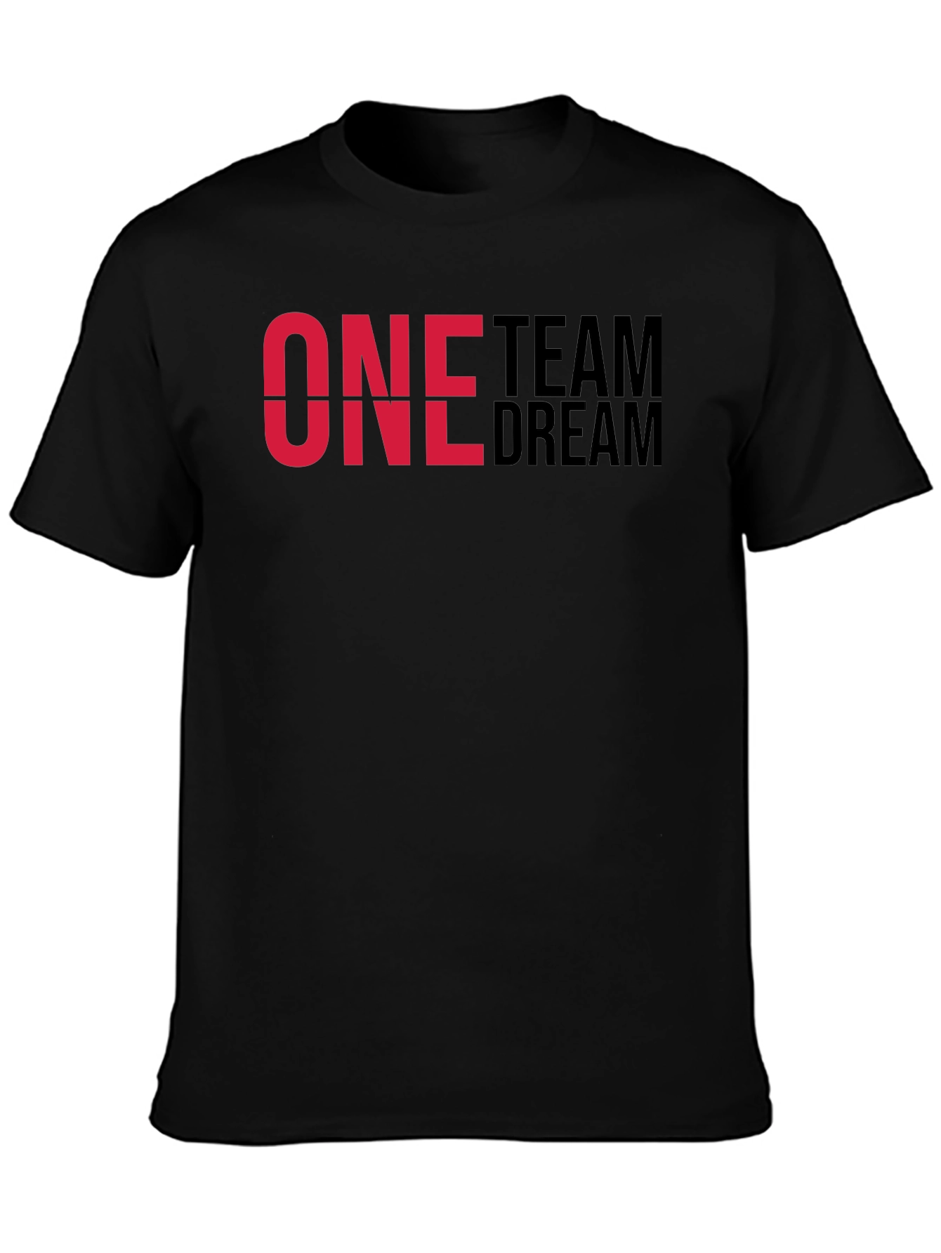 One Team Dream Graphic T-Shirt - Black Cotton Blend