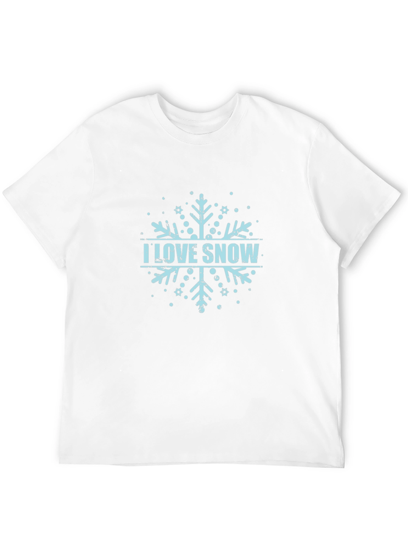 I Love Snow Snowflake Graphic Tee - Black