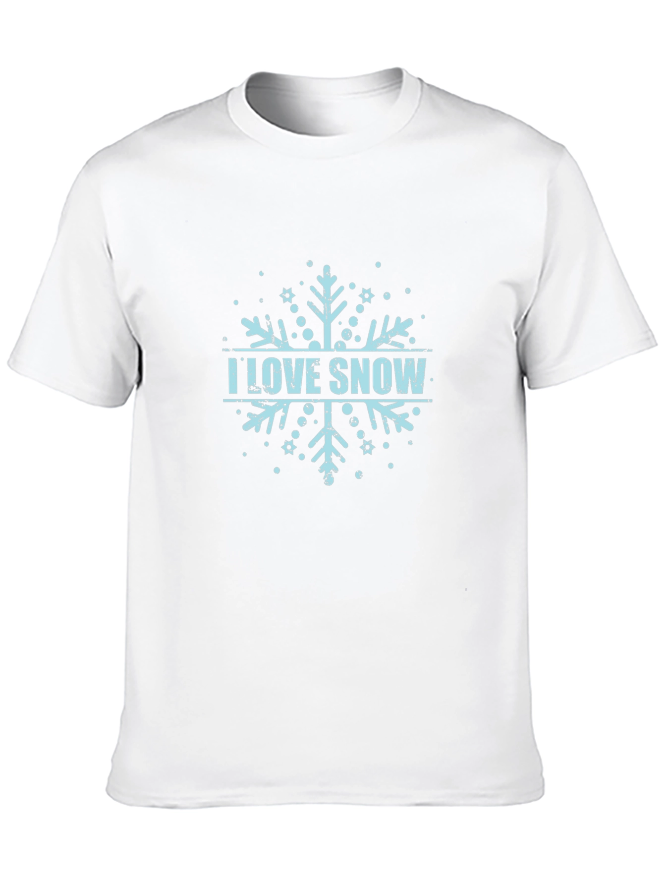 I Love Snow Snowflake Graphic Tee - Black