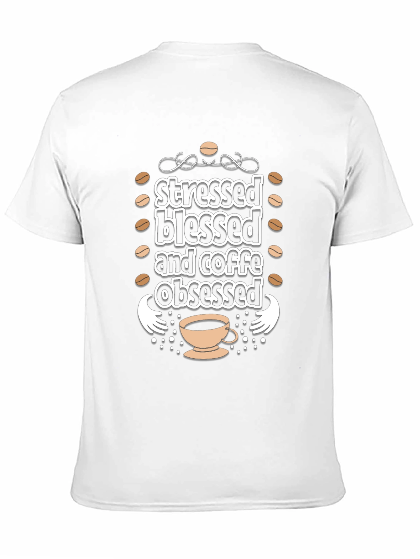 Stressed Blessed Coffee Obsessed Black T-Shirt