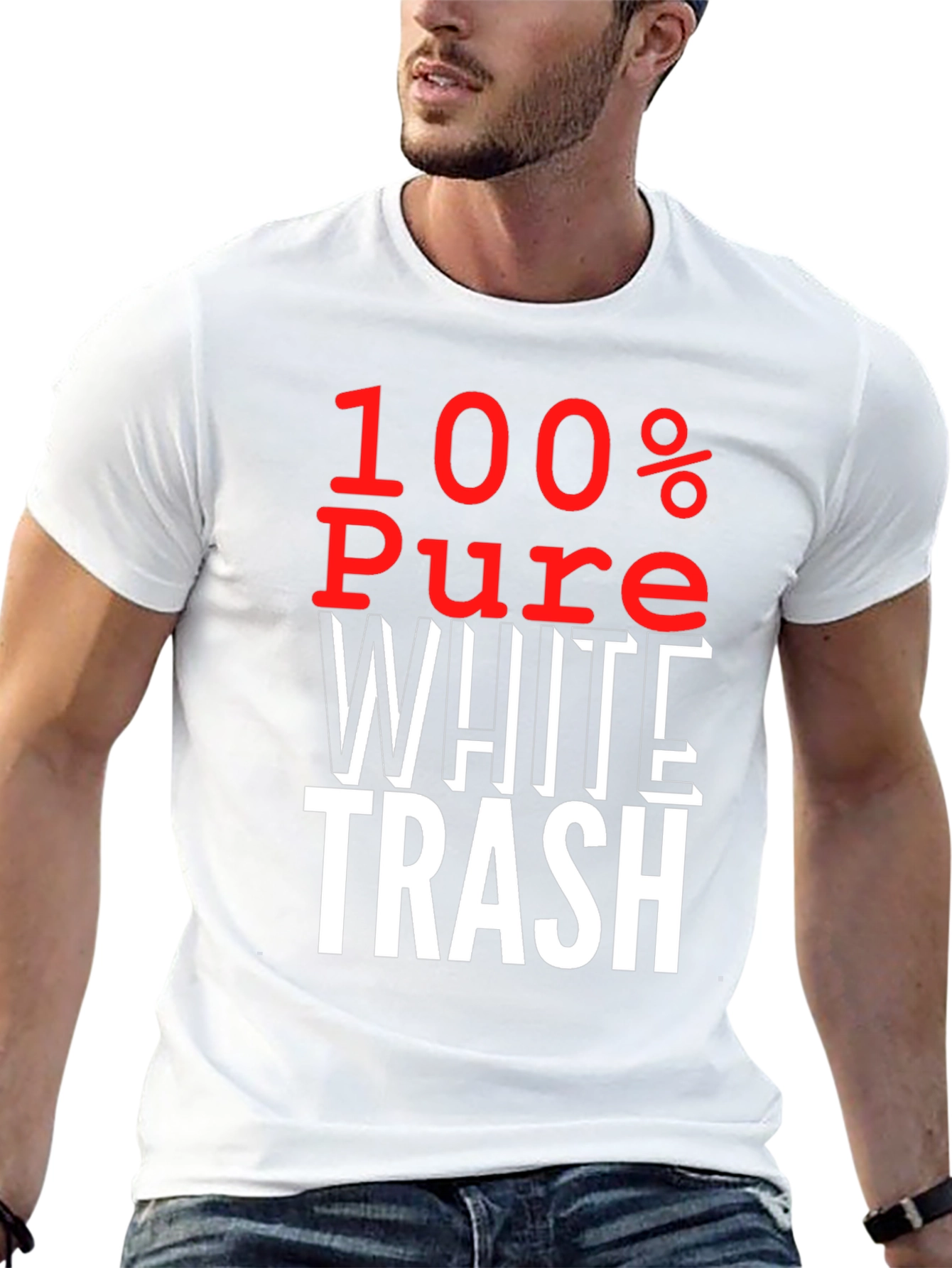100% Pure White Trash Graphic Tee