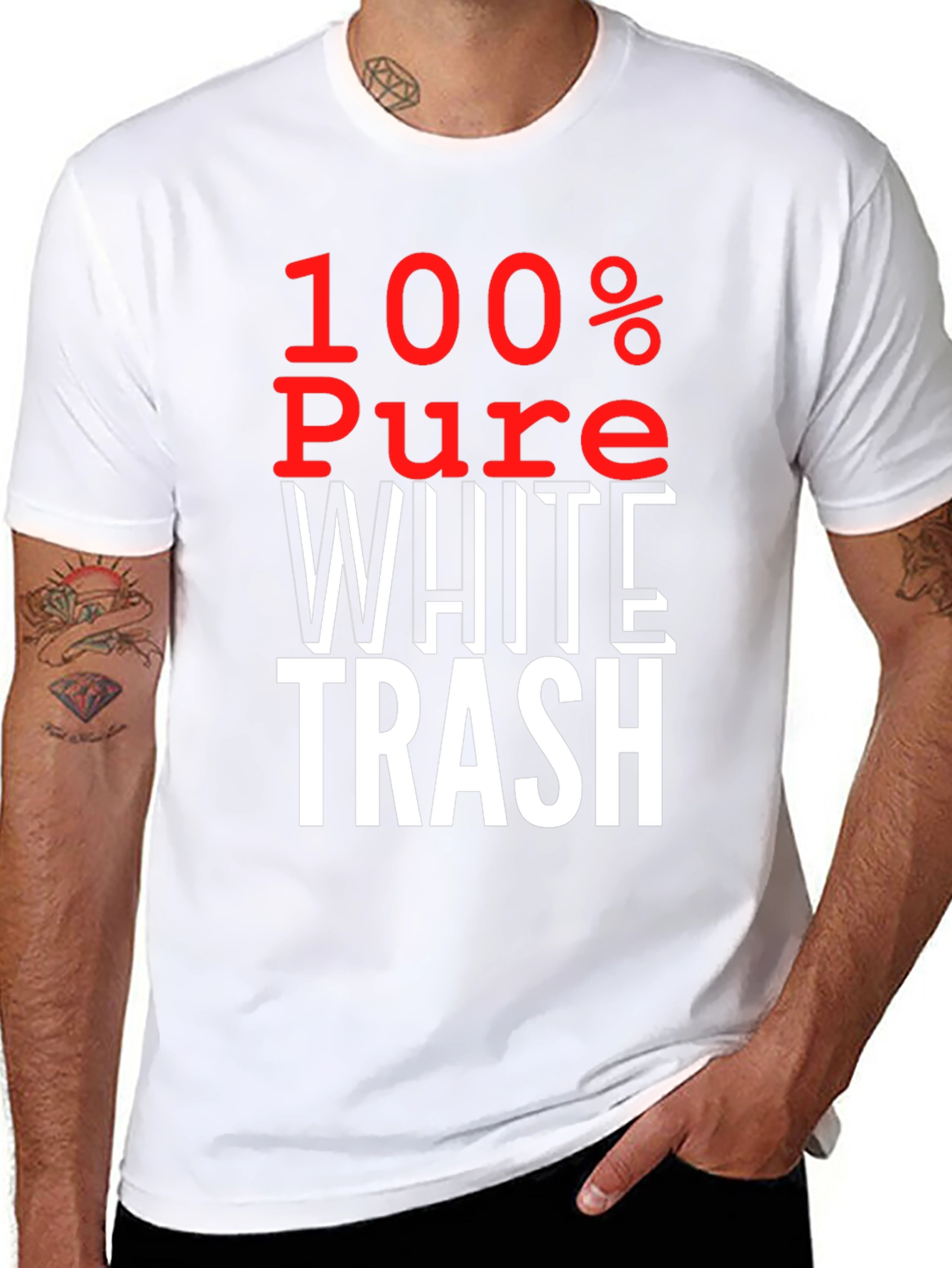 100% Pure White Trash Graphic Tee