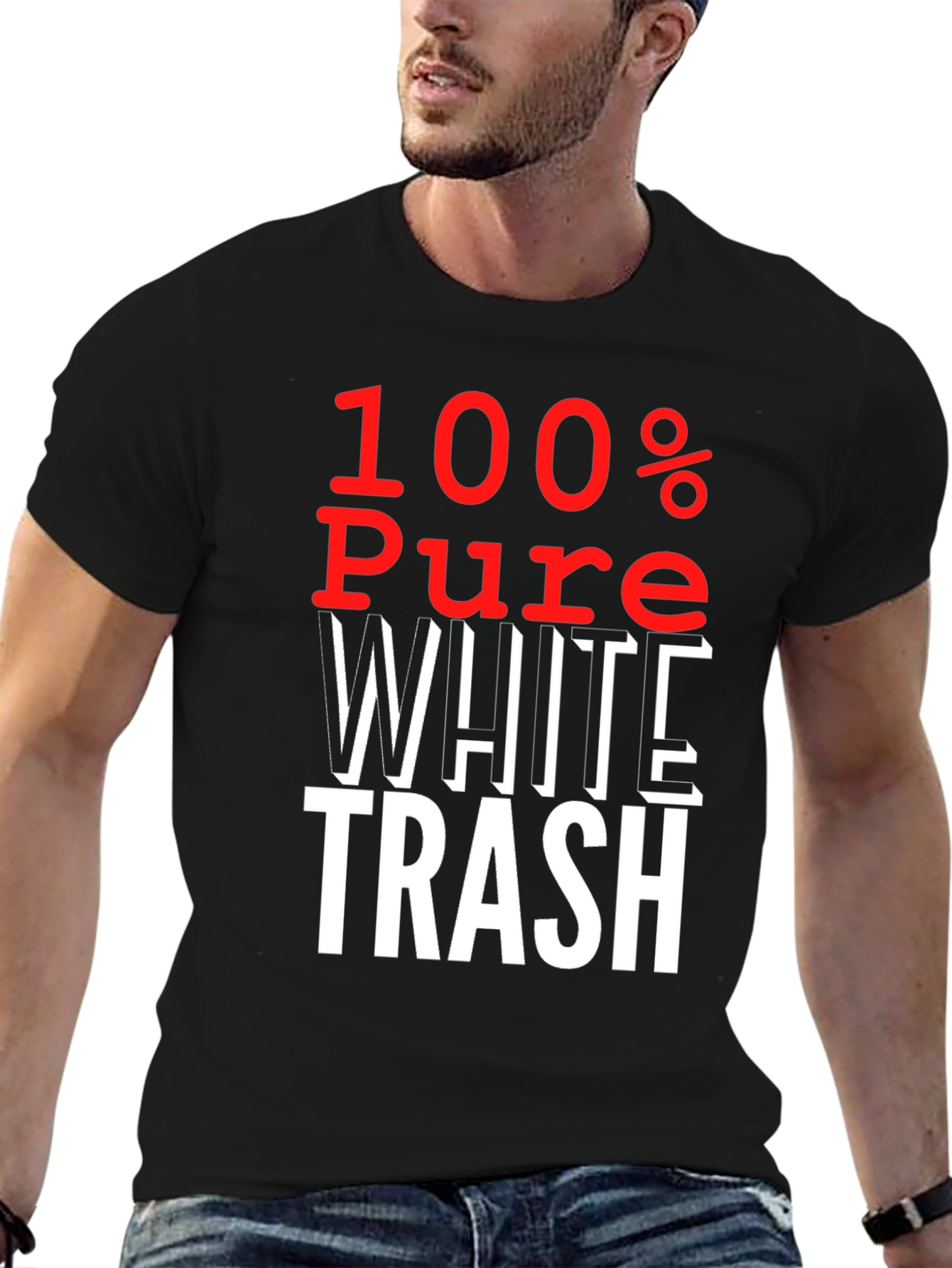 100% Pure White Trash Graphic Tee