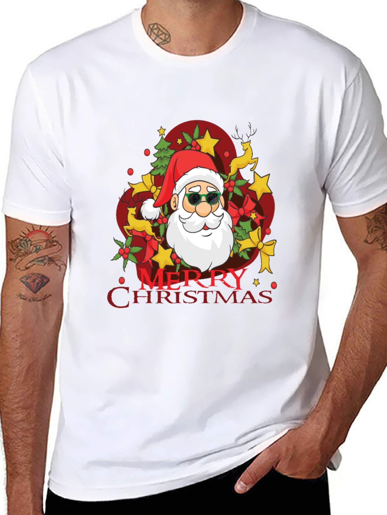 Merry Christmas Santa T-Shirt - Holiday Festive Tee