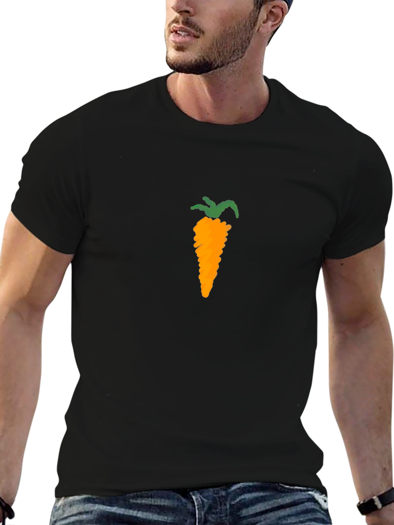 Carrot Graphic Tee - Black Cotton Blend