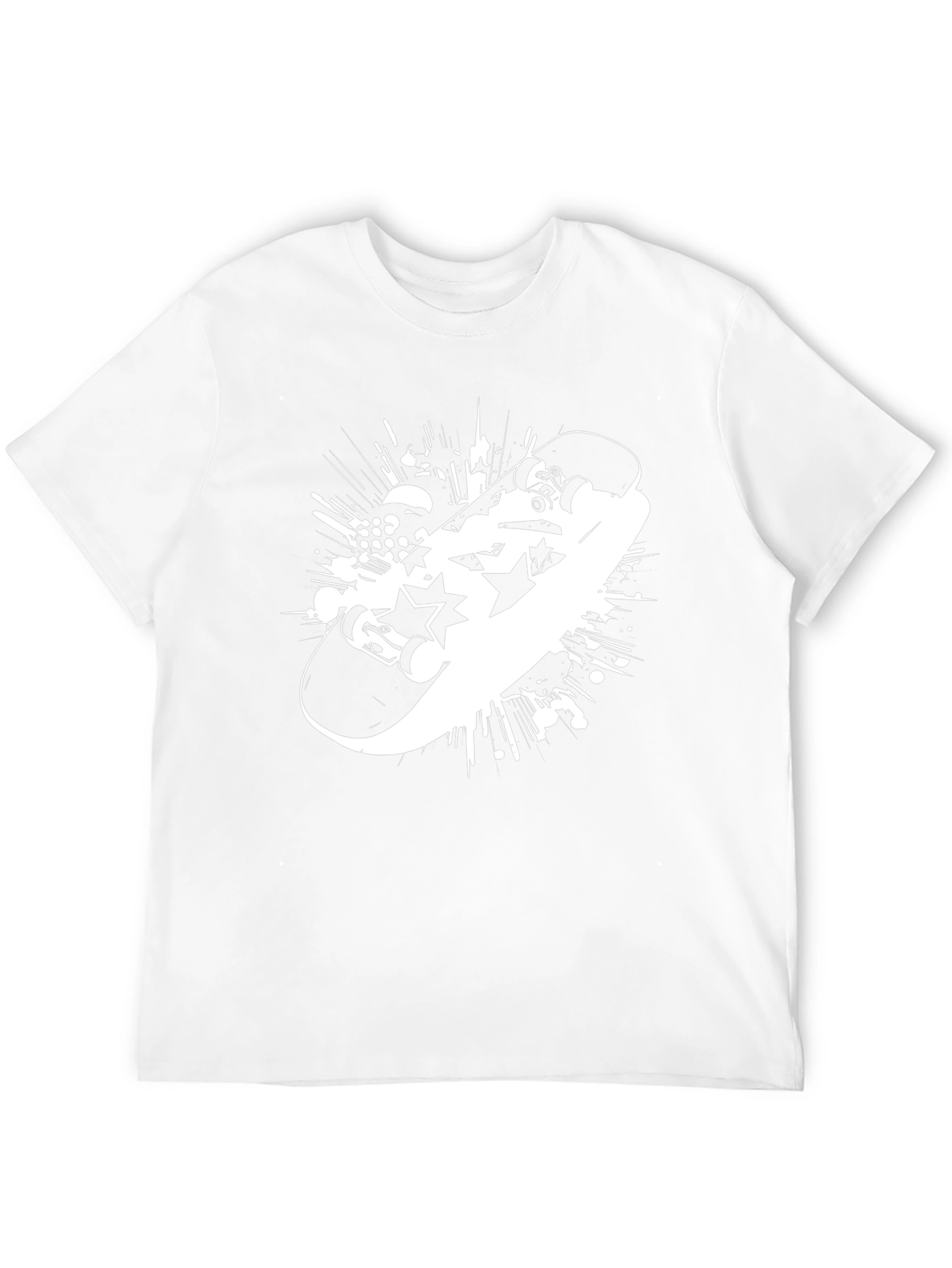 Skateboard Graphic Tee - Trendy Black T-Shirt