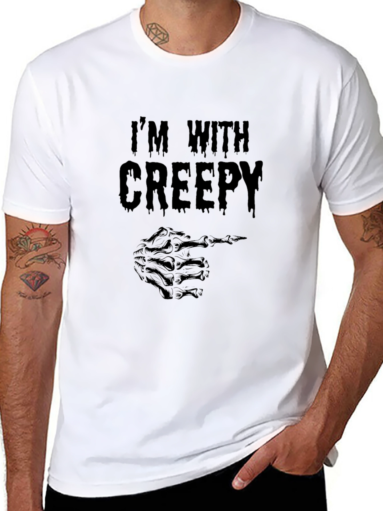 Im With Creepy Skeleton Hand T-Shirt