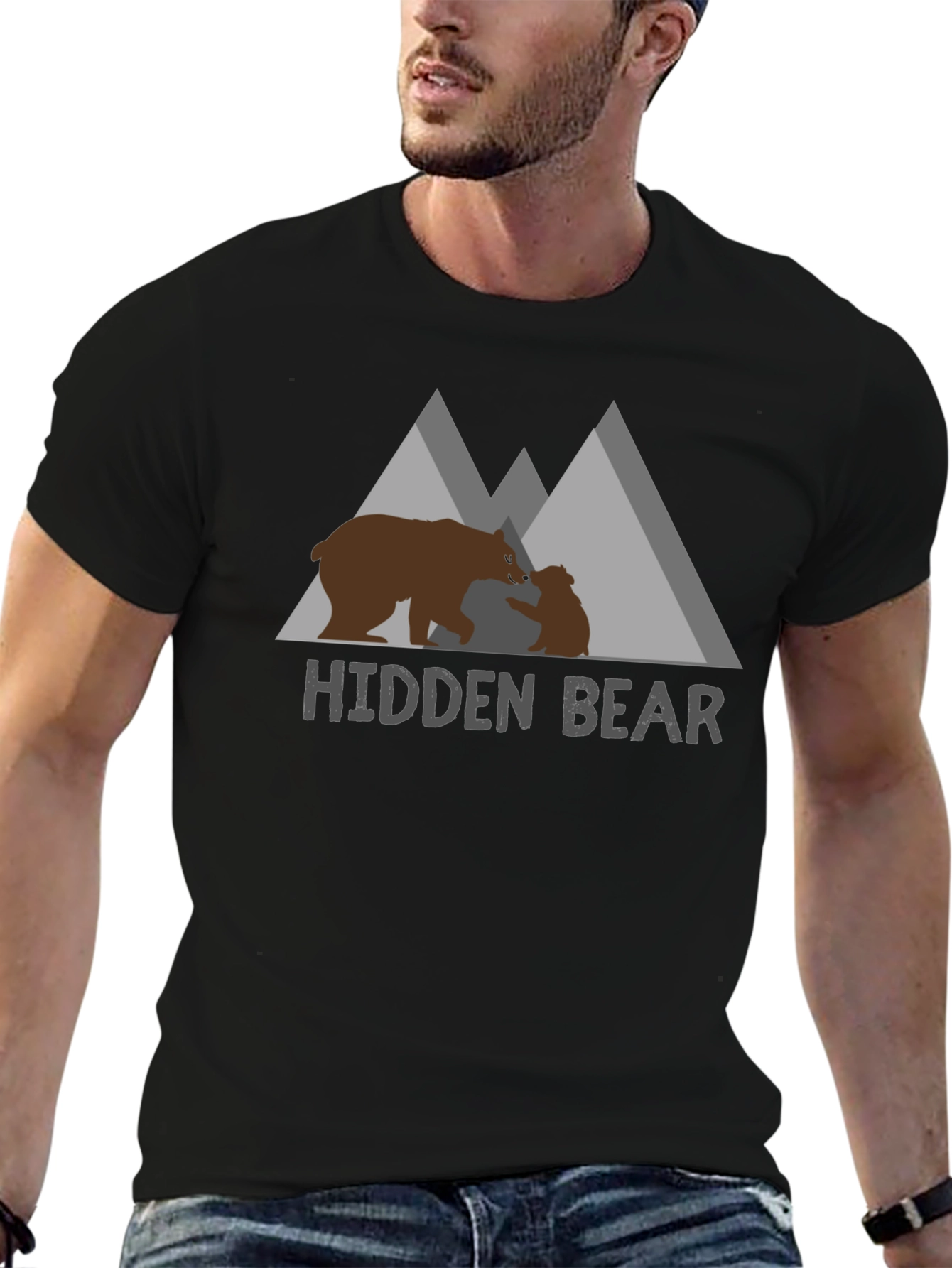 Hidden Bear Graphic Tee - Nature Lovers Comfort