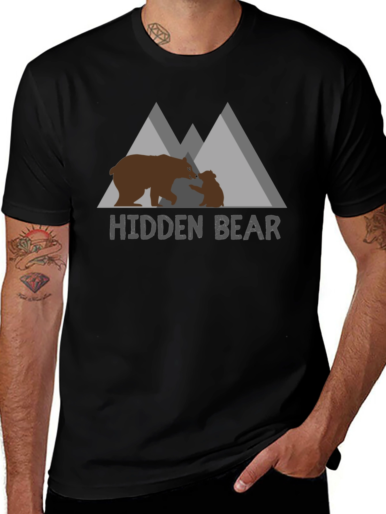 Hidden Bear Graphic Tee - Nature Lovers Comfort
