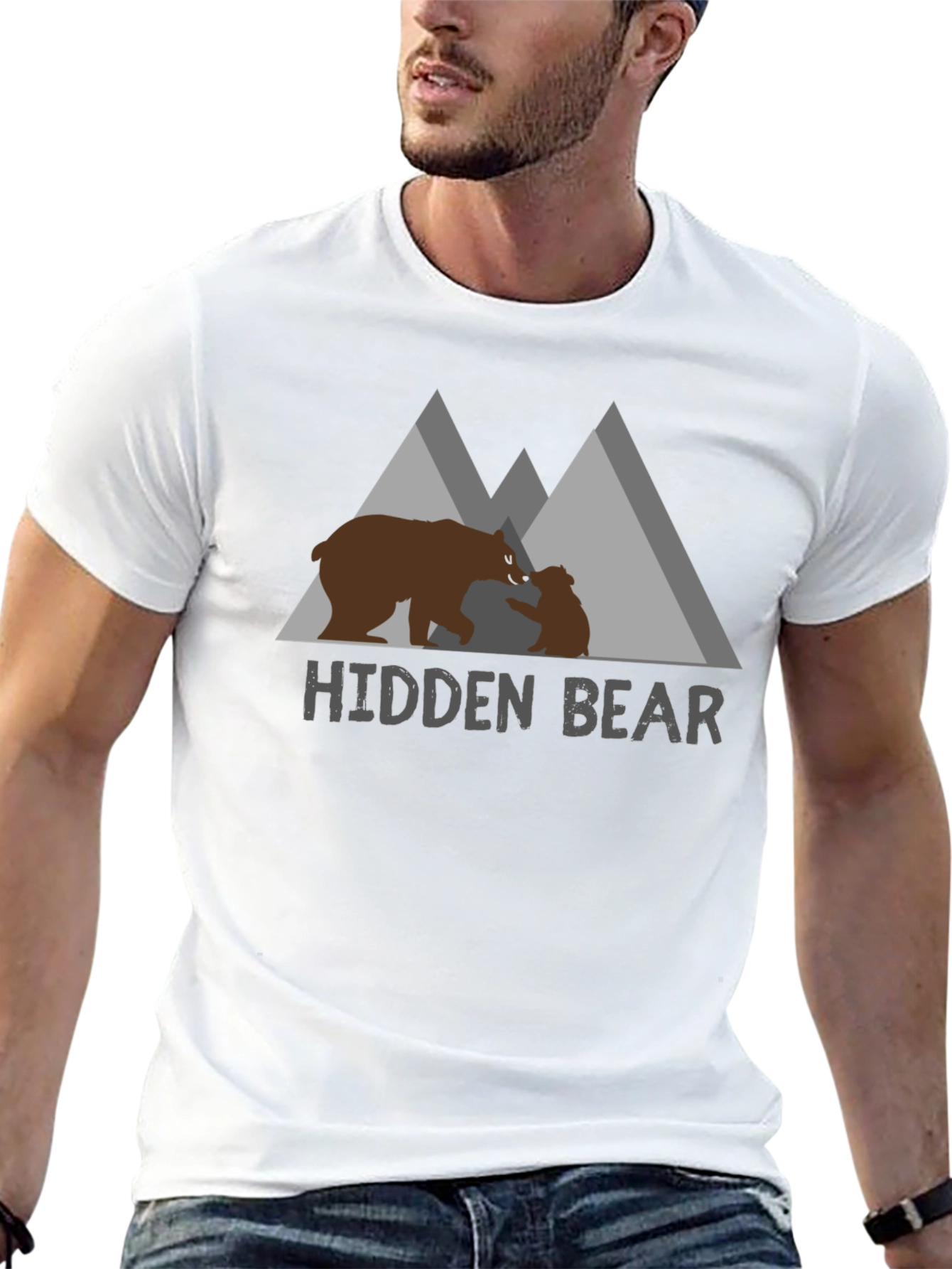 Hidden Bear Graphic Tee - Nature Lovers Comfort
