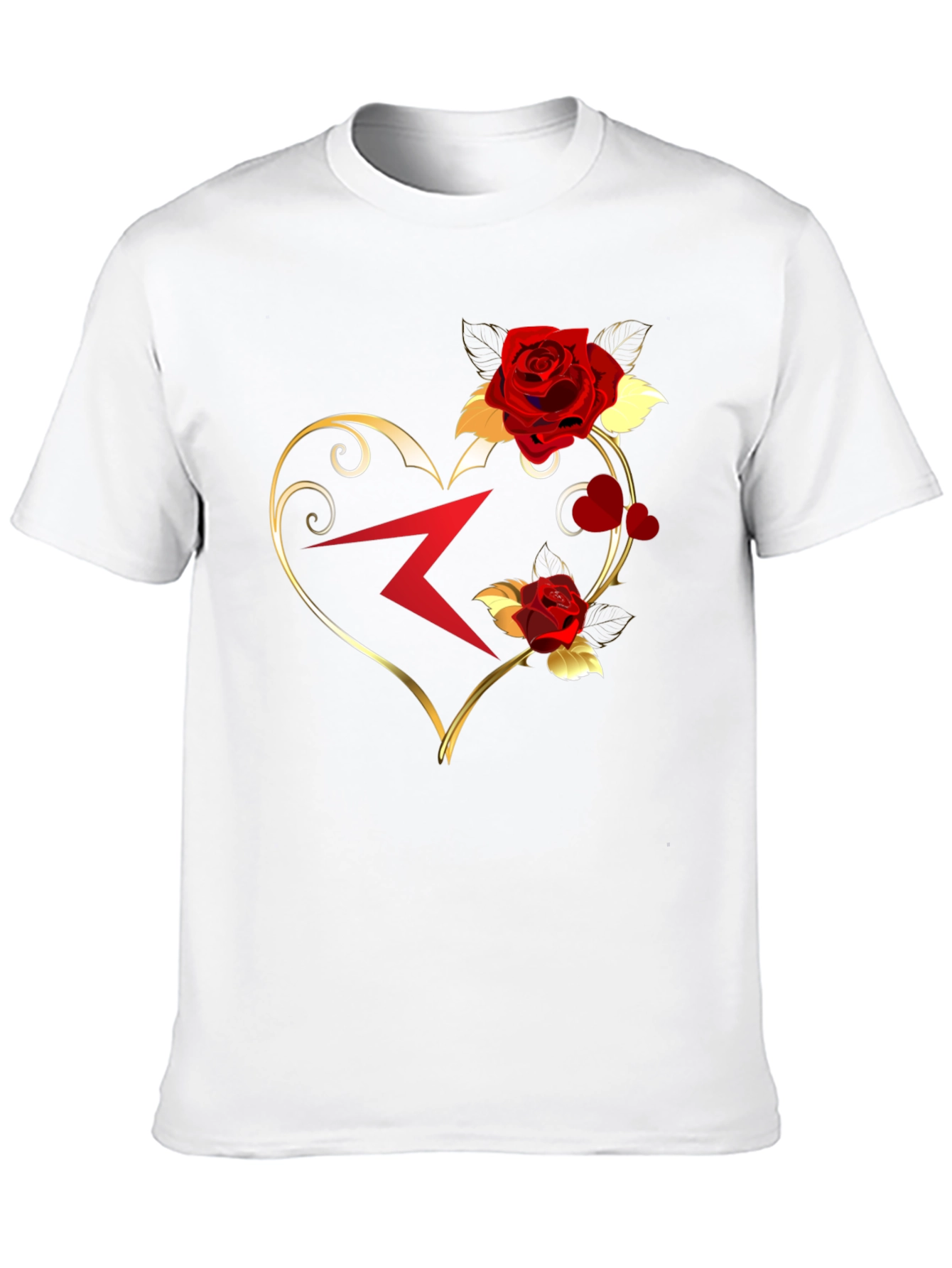 Romantic Heart Rose Graphic T-Shirt