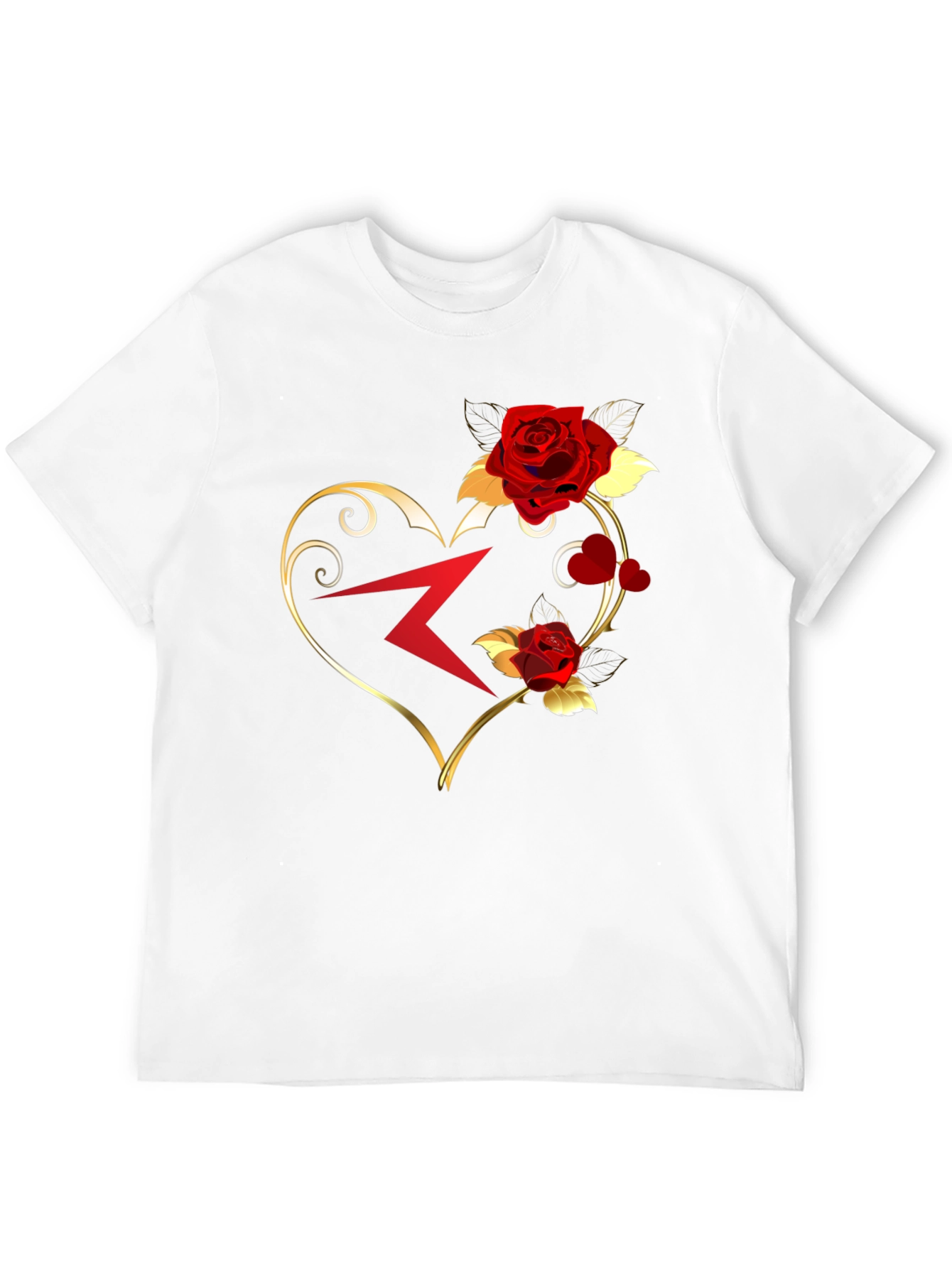 Romantic Heart Rose Graphic T-Shirt