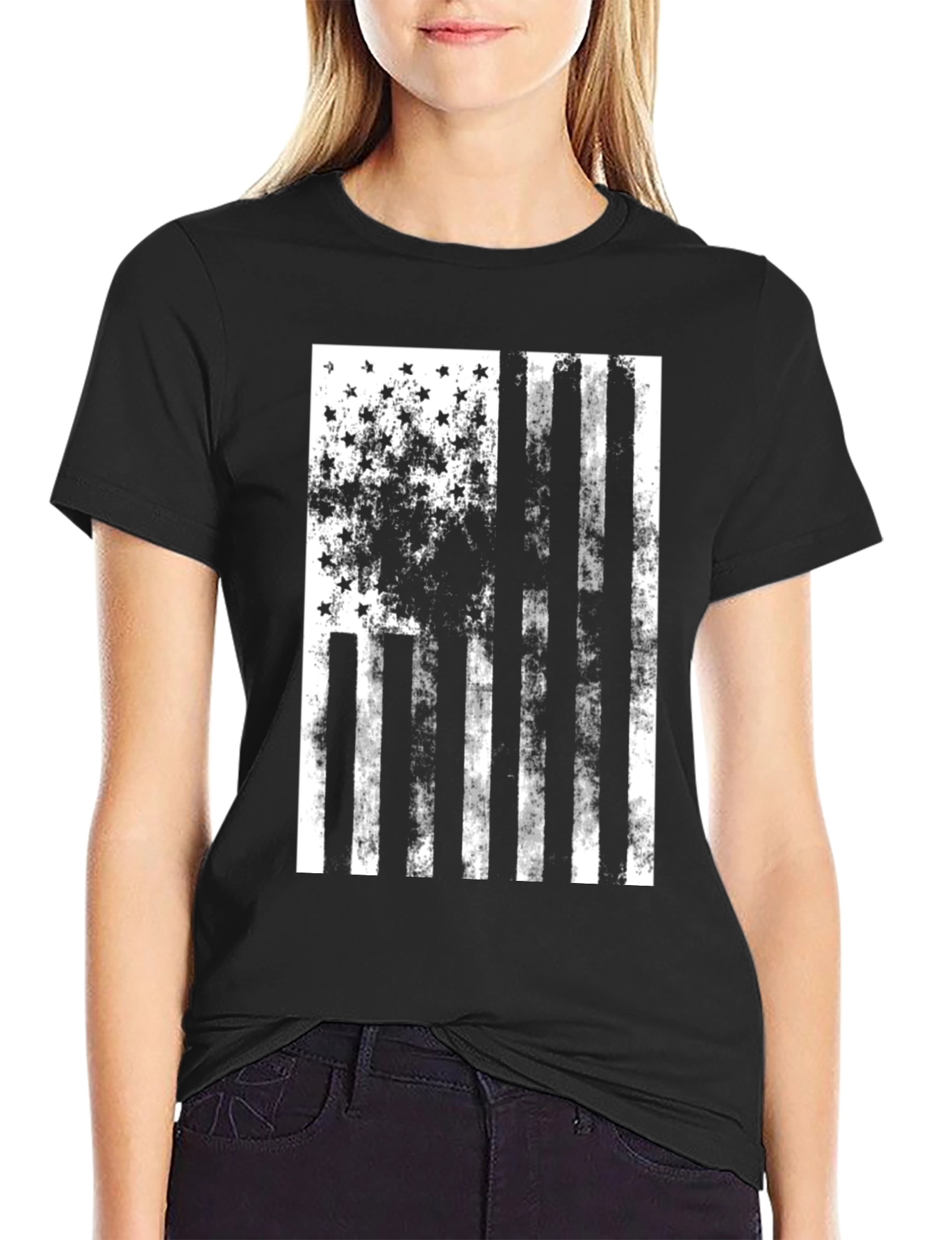 Distressed American Flag Graphic Tee