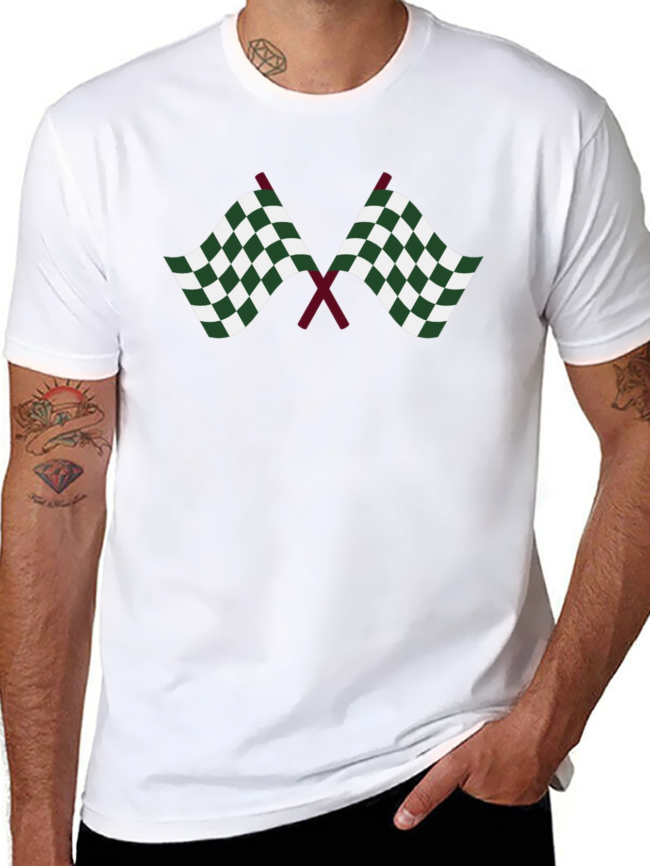 Checkered Flags Graphic Tee - Racing Fan T-Shirt