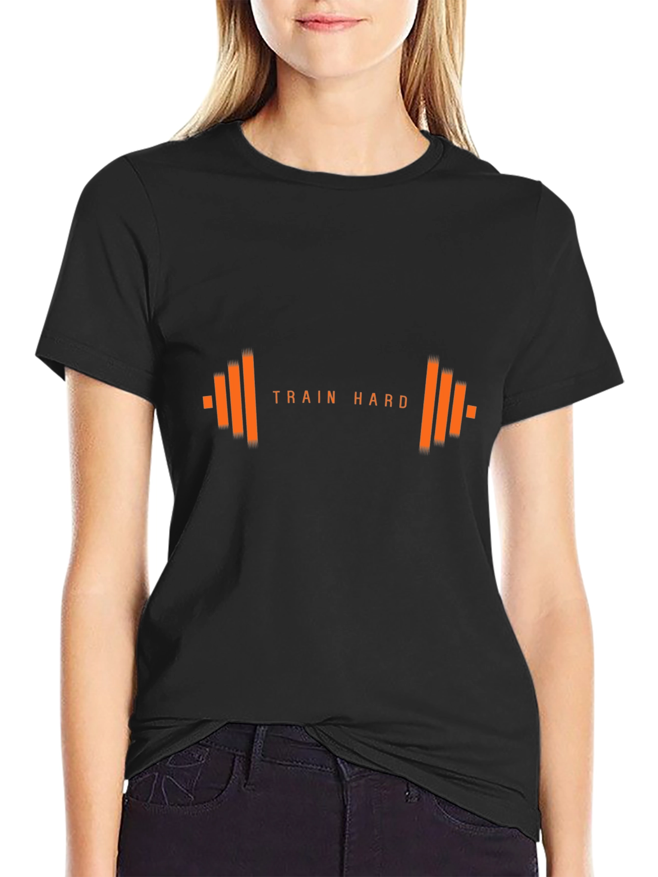 Train Hard Graphic Tee - Black Fitness Shirt