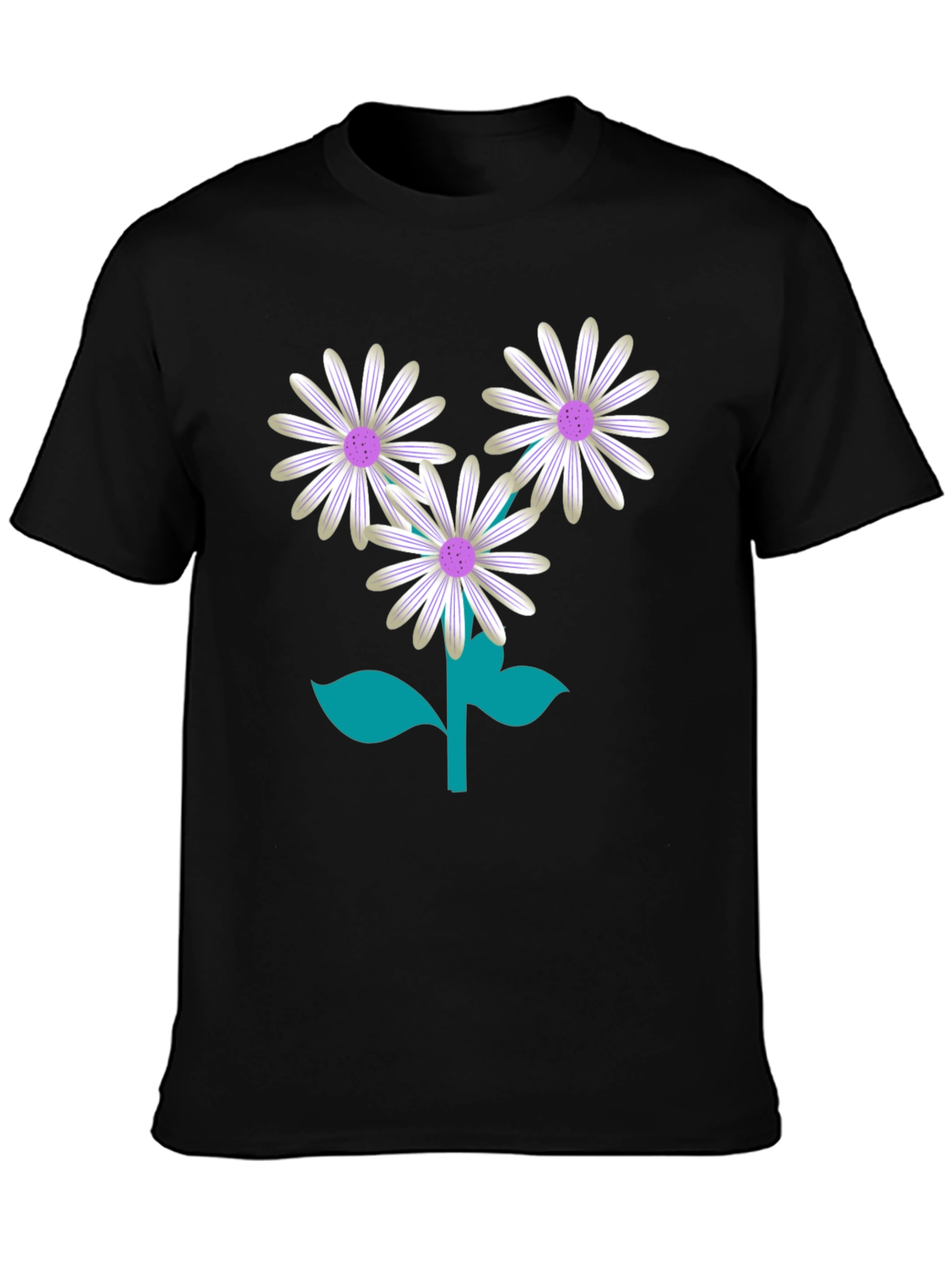 Floral Graphic Tee - Daisy Flower Print T-Shirt