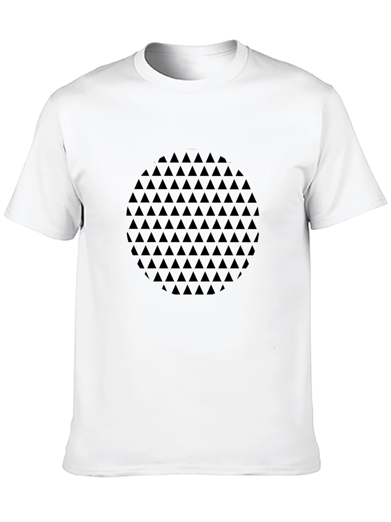 Geometric Triangle Pattern Mens Black T-Shirt