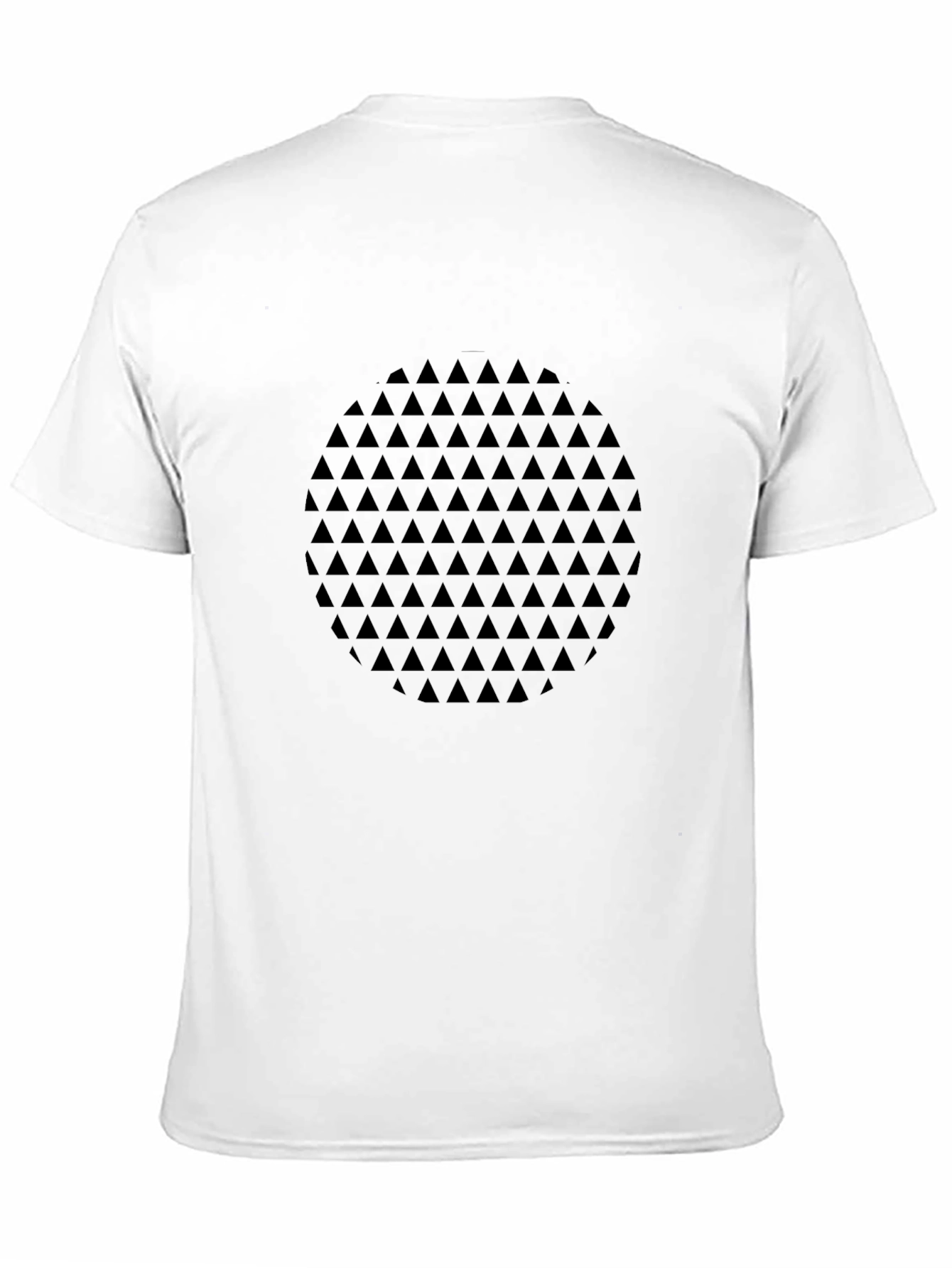 Geometric Triangle Pattern Mens Black T-Shirt