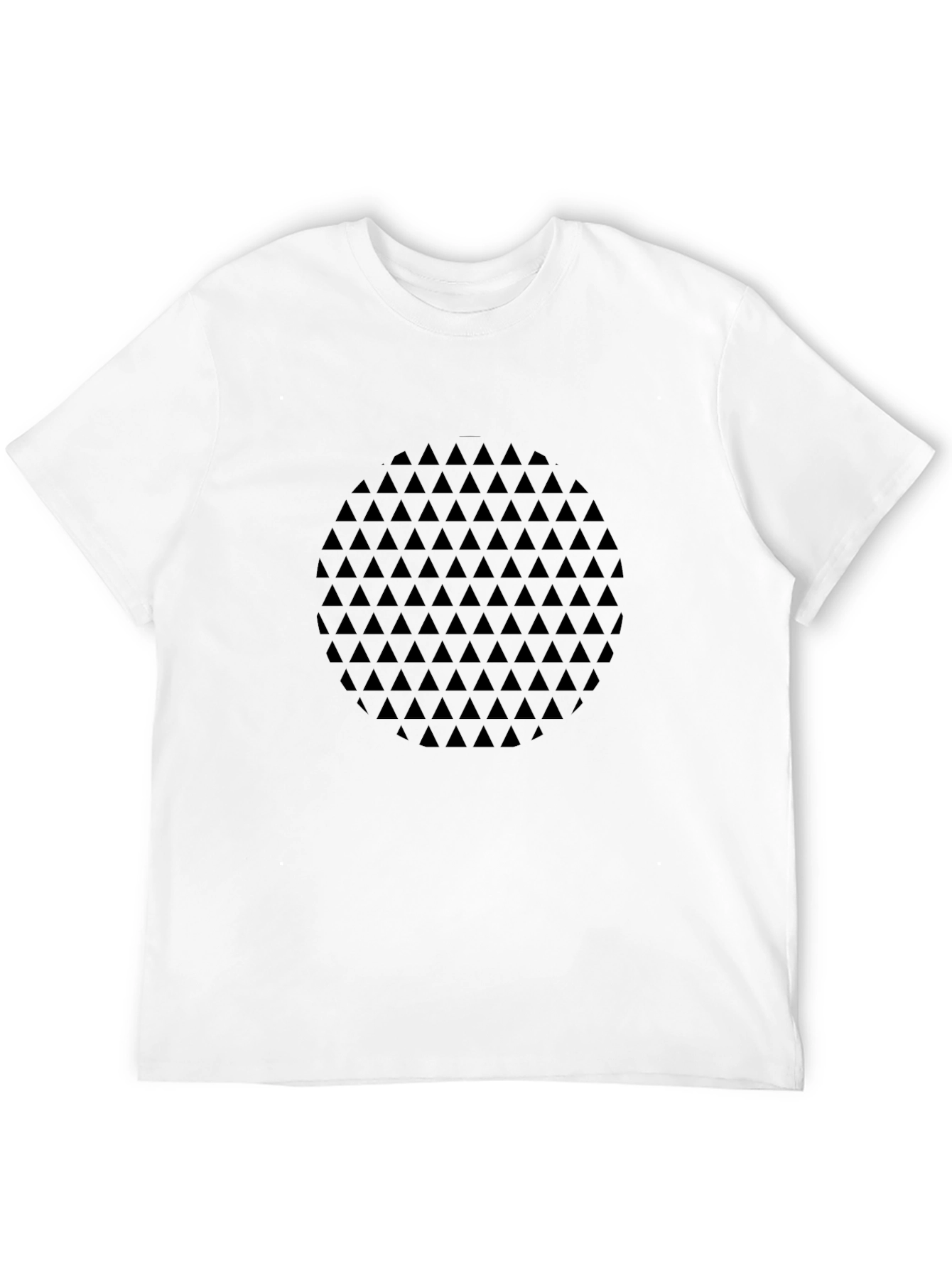 Geometric Triangle Pattern Mens Black T-Shirt