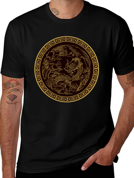 Dragon & Phoenix Graphic Tee - Black