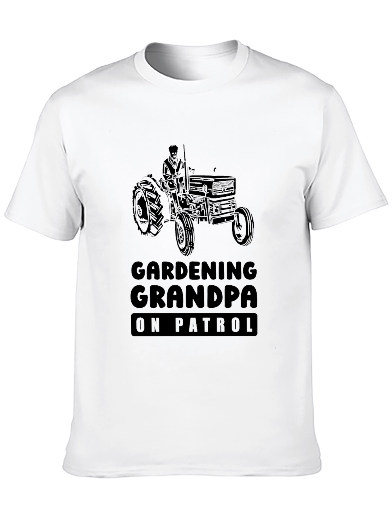 Gardening Grandpa On Patrol Black Graphic Tee