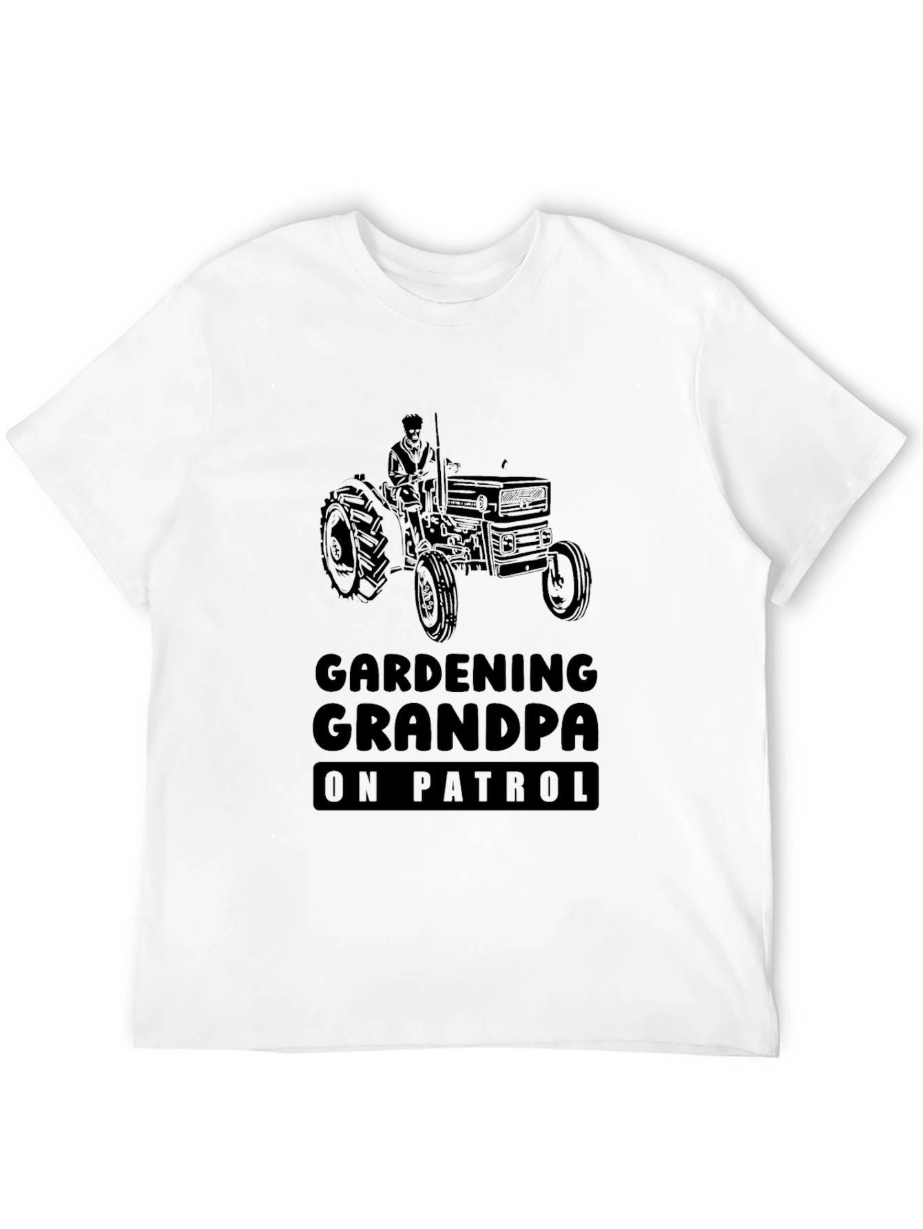 Gardening Grandpa On Patrol Black Graphic Tee