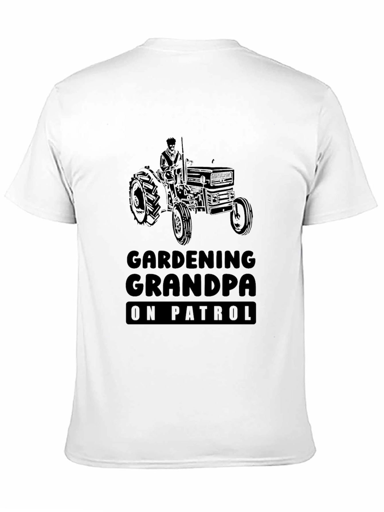 Gardening Grandpa On Patrol Black Graphic Tee