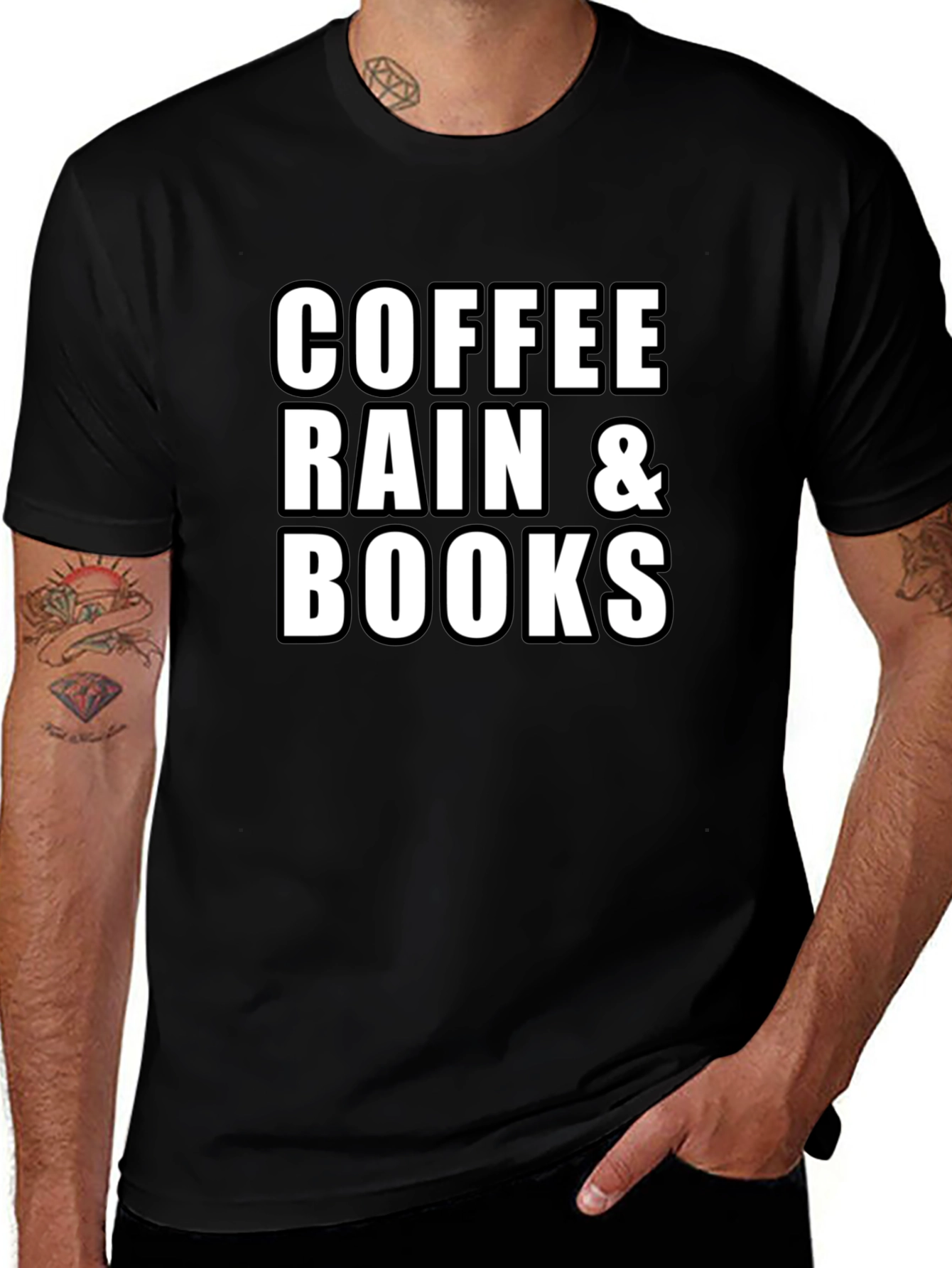 Coffee Rain & Books Graphic Tee
