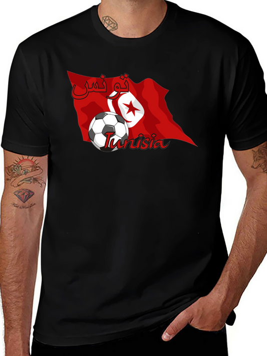 Tunisia Soccer Flag Graphic T-Shirt