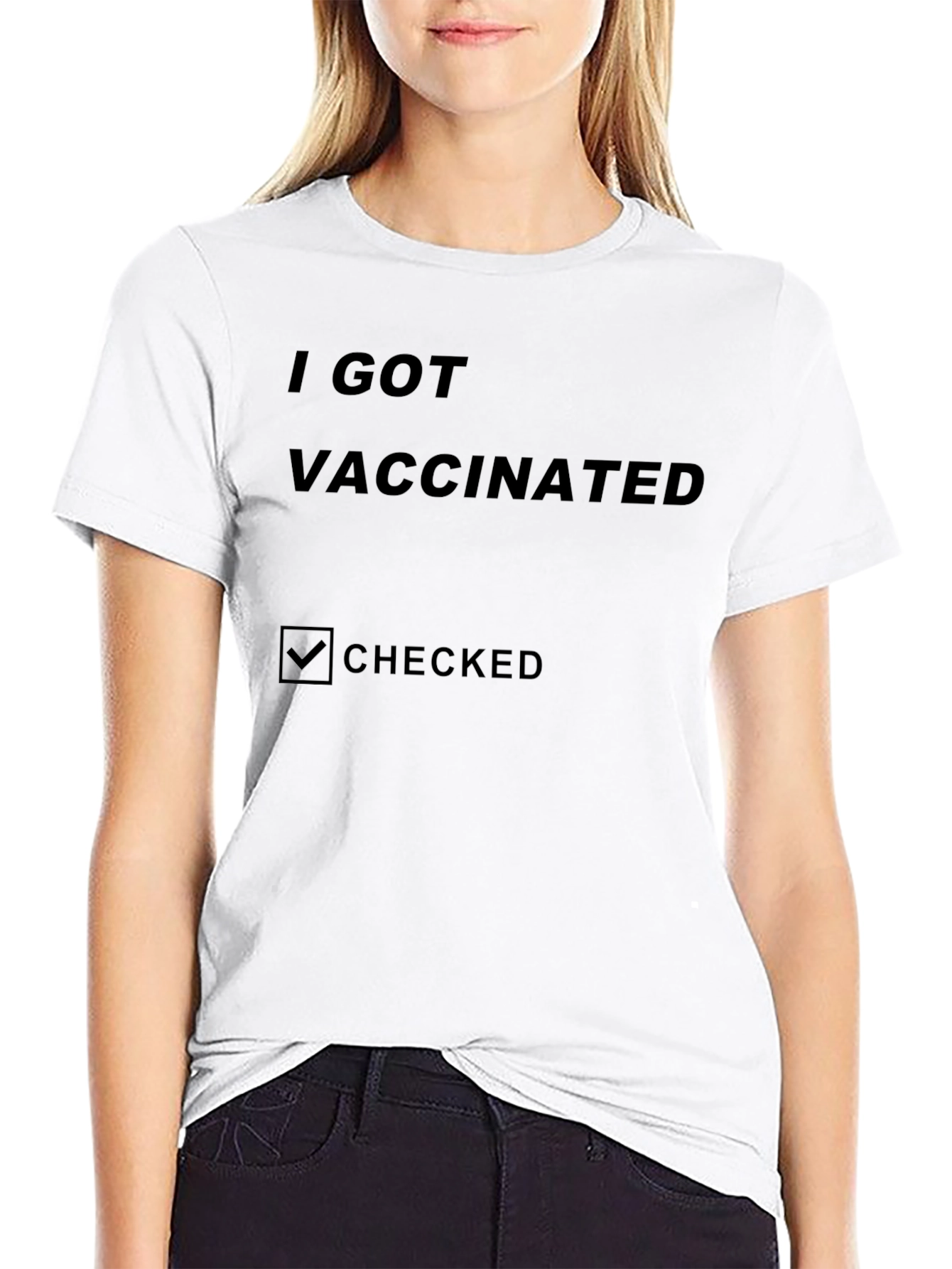 I Got Vaccinated Checked T-Shirt
