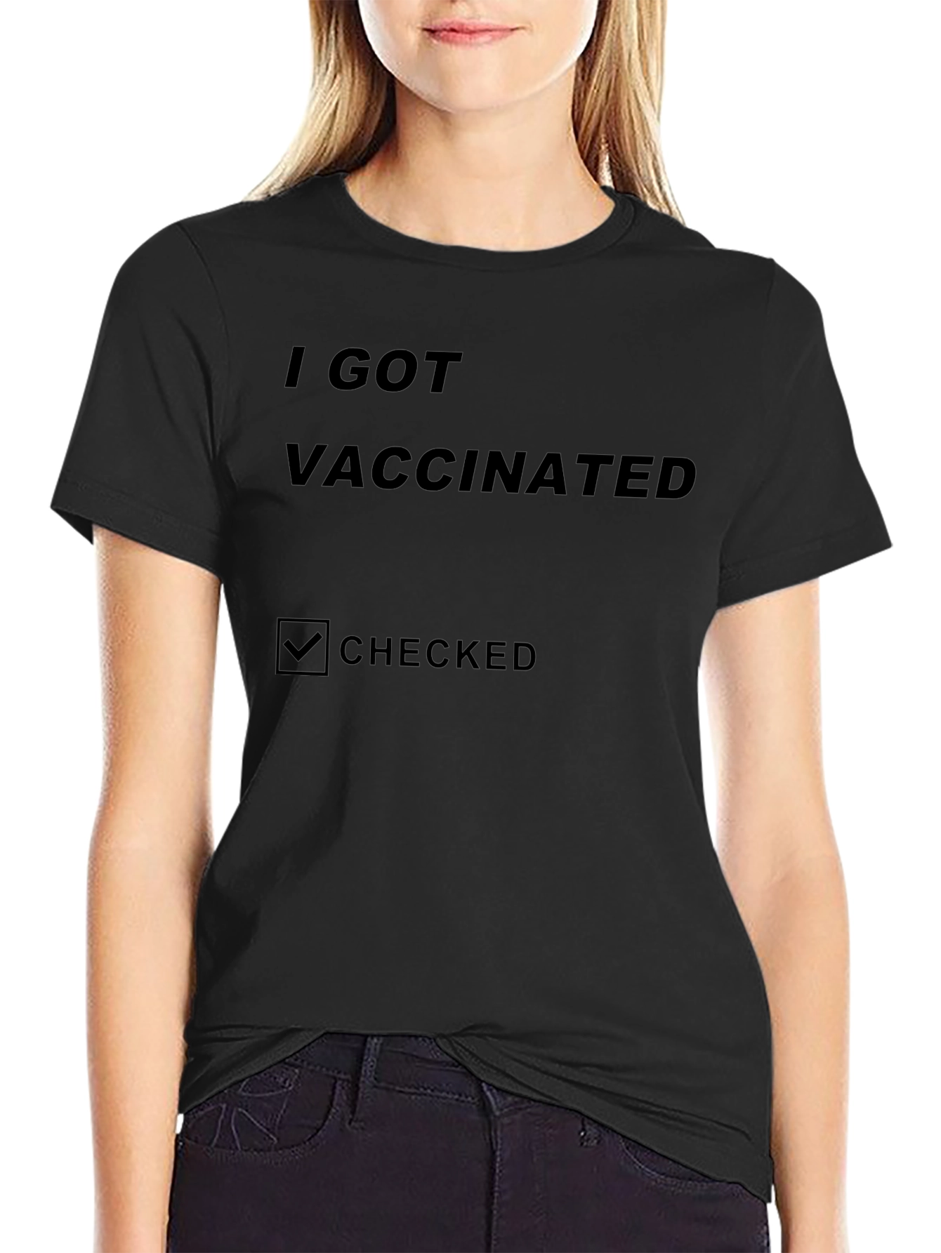 I Got Vaccinated Checked T-Shirt