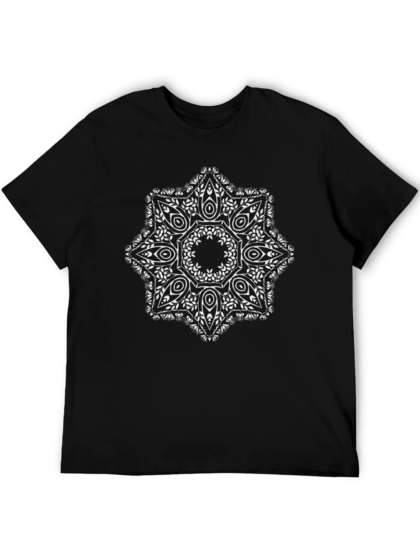 Black Tee with Mandala Design