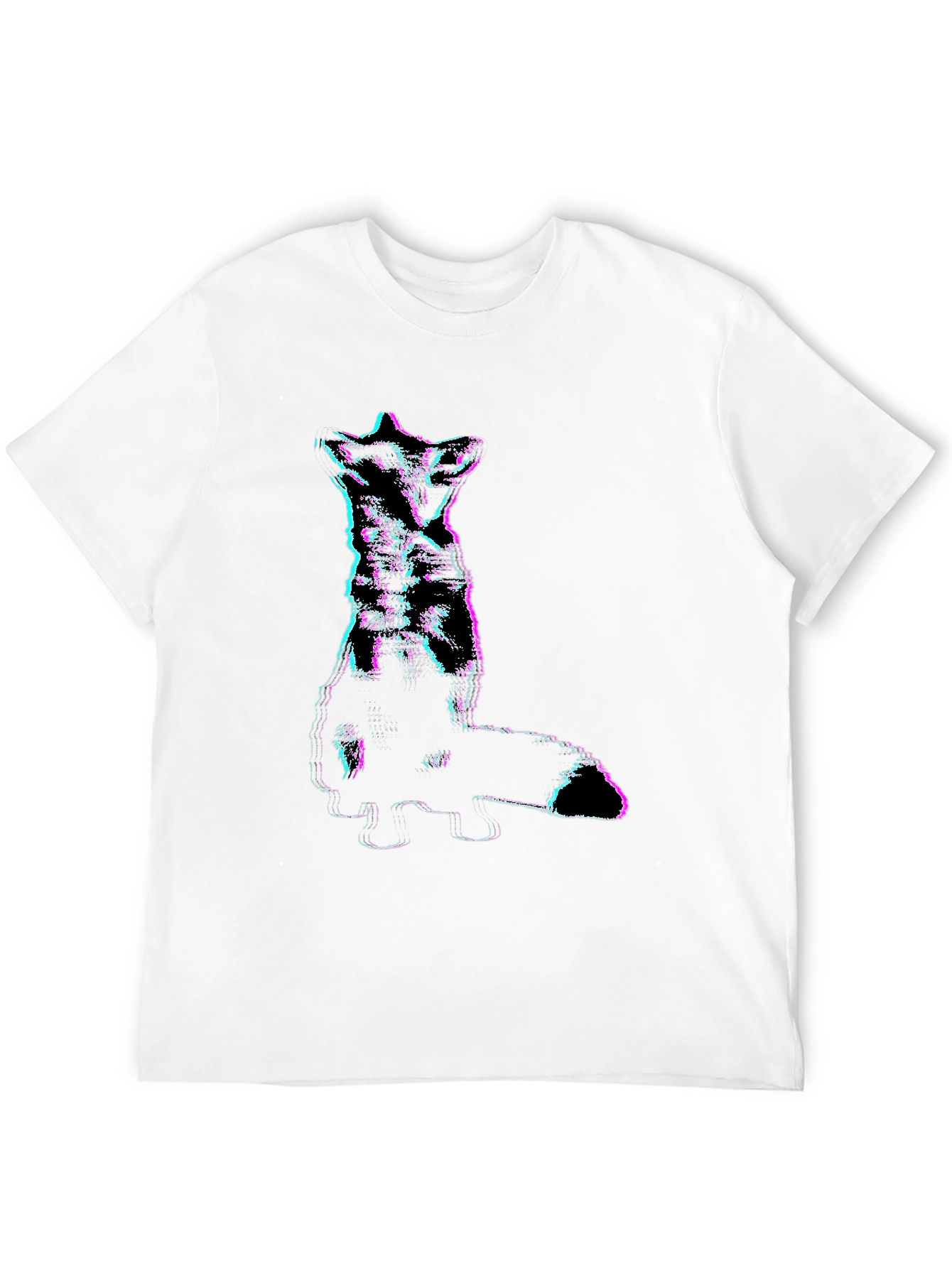 Glitch Fox Graphic Tee - Stylish Black T-Shirt