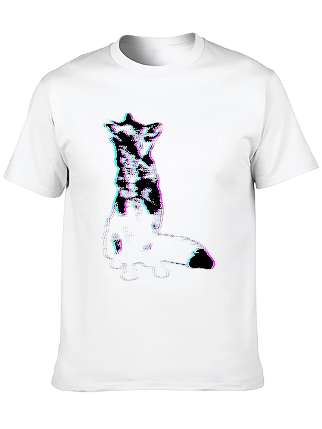 Glitch Fox Graphic Tee - Stylish Black T-Shirt