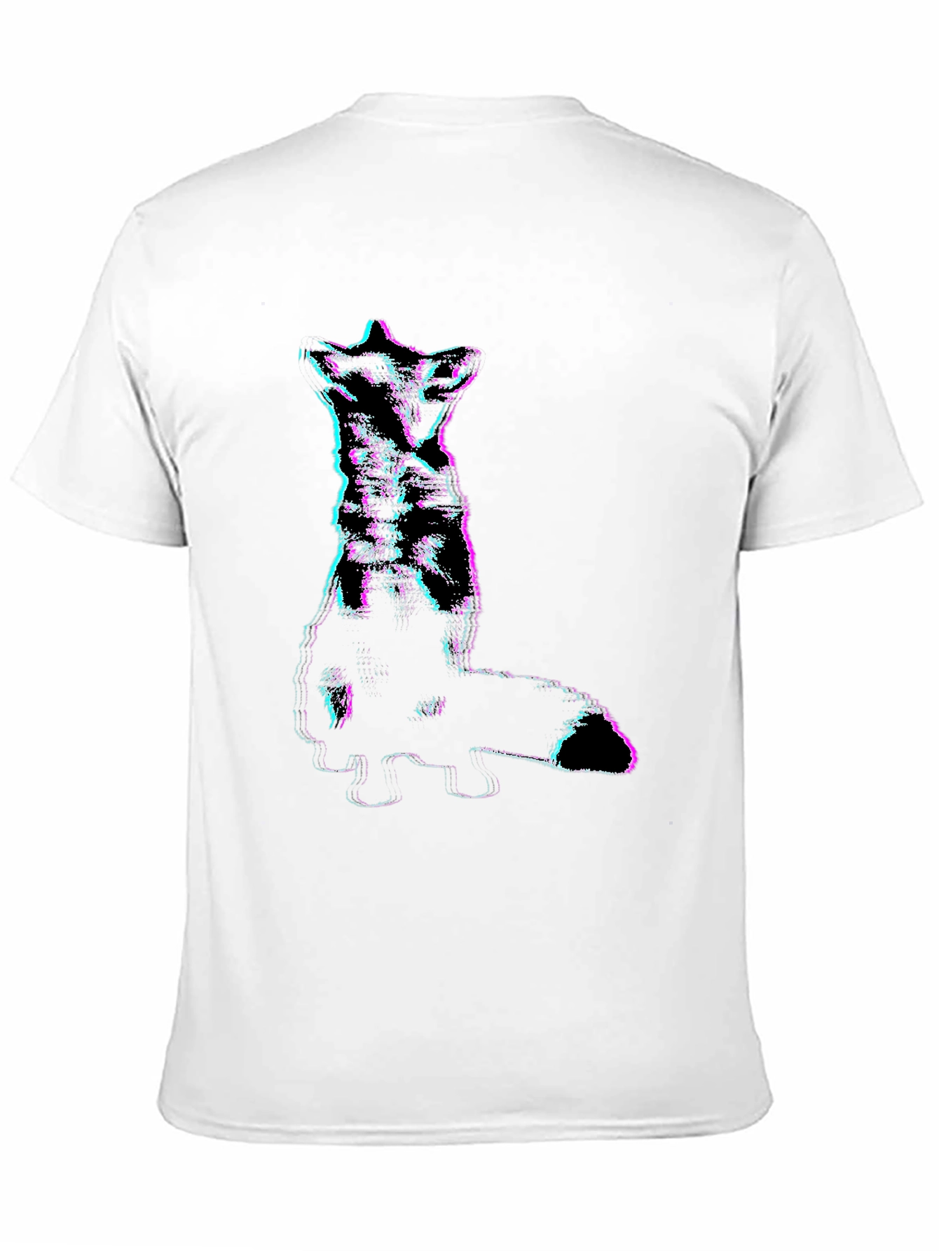 Glitch Fox Graphic Tee - Stylish Black T-Shirt