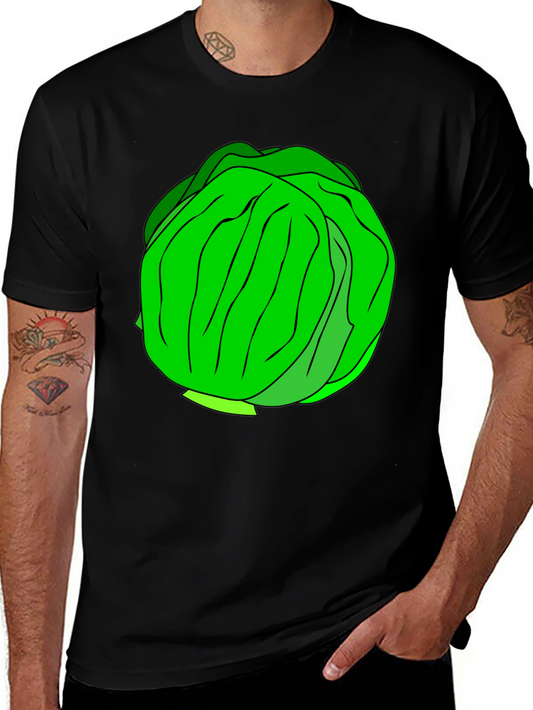 Cabbage Graphic T-Shirt - Black Cotton Tee